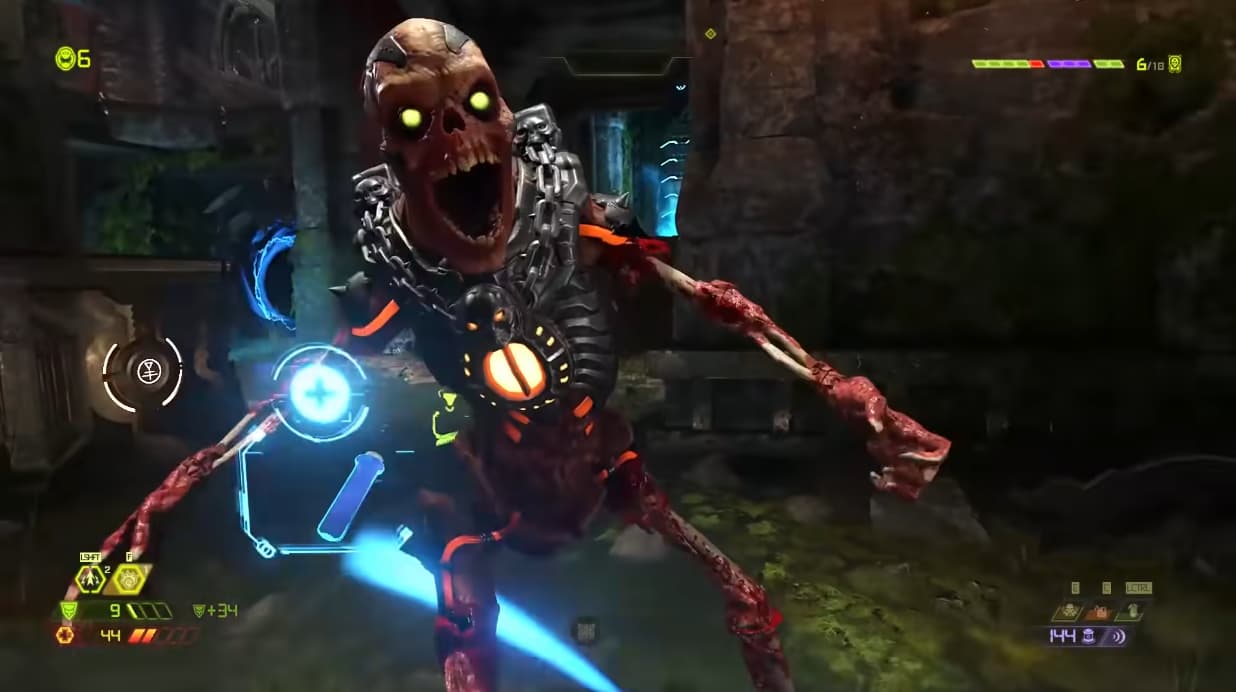 A Revenant on its last legs screams defiantly via Doom Eternal (2020), Bethesda Softworks