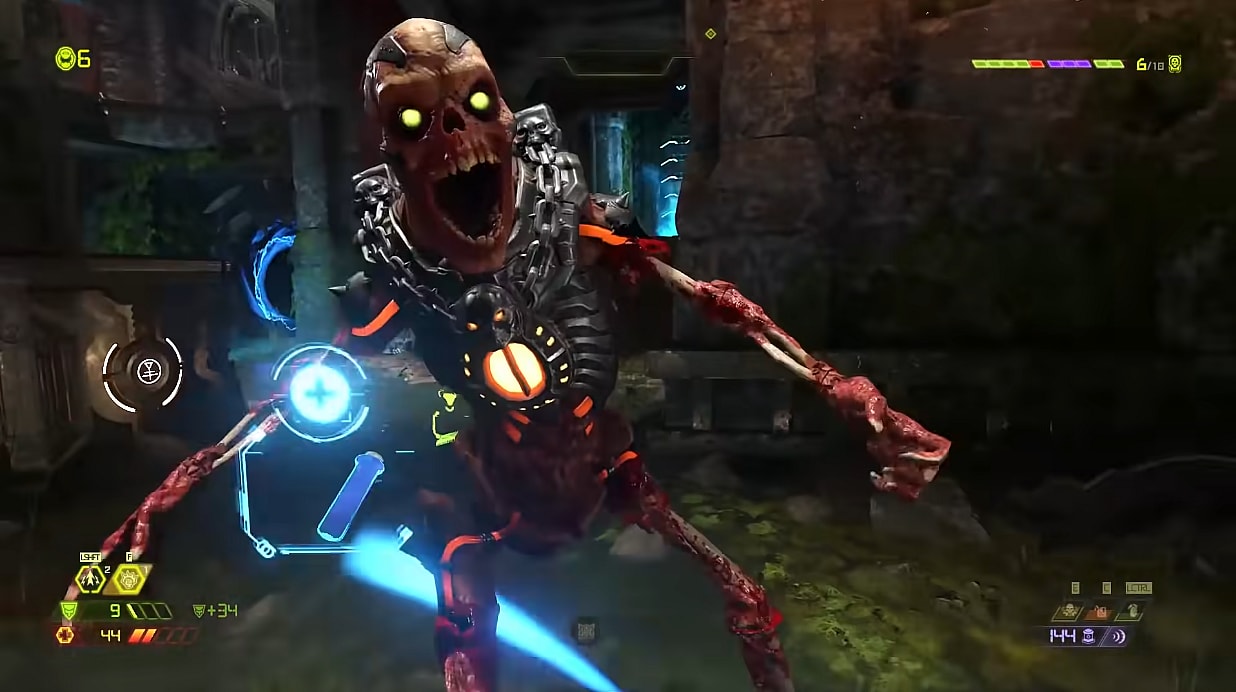 A Revenant on its last legs screams defiantly via Doom Eternal (2020), Bethesda Softworks