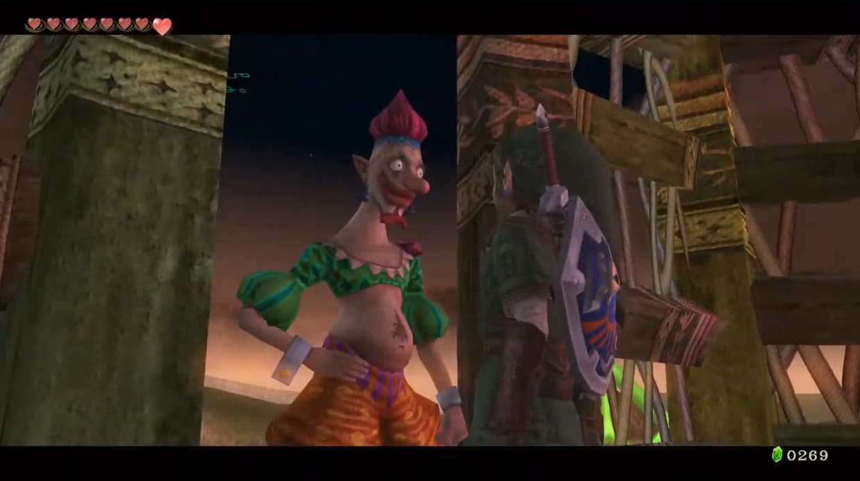Link talks to Falbi for the Flight-by-Fowl minigame via The Legend of Zelda: Twilight Princess HD (2016), Nintendo
