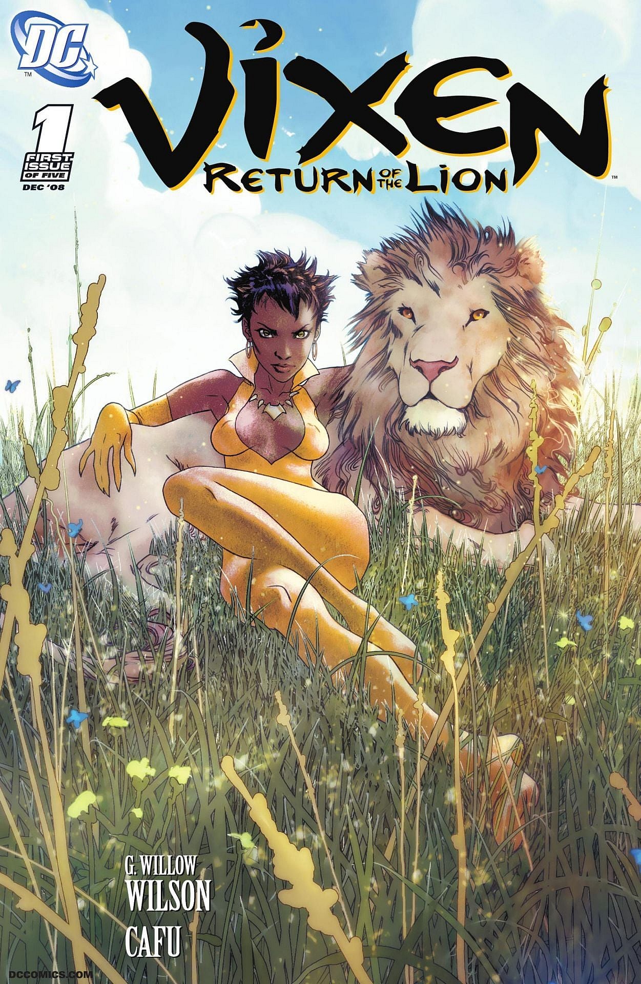 Vixen and Zaki the Lion assert dominance on Joshua Middleton's cover to Vixen: Return of the Lion Vol.1 Issue #1 "Predators"(2008), DC Comics