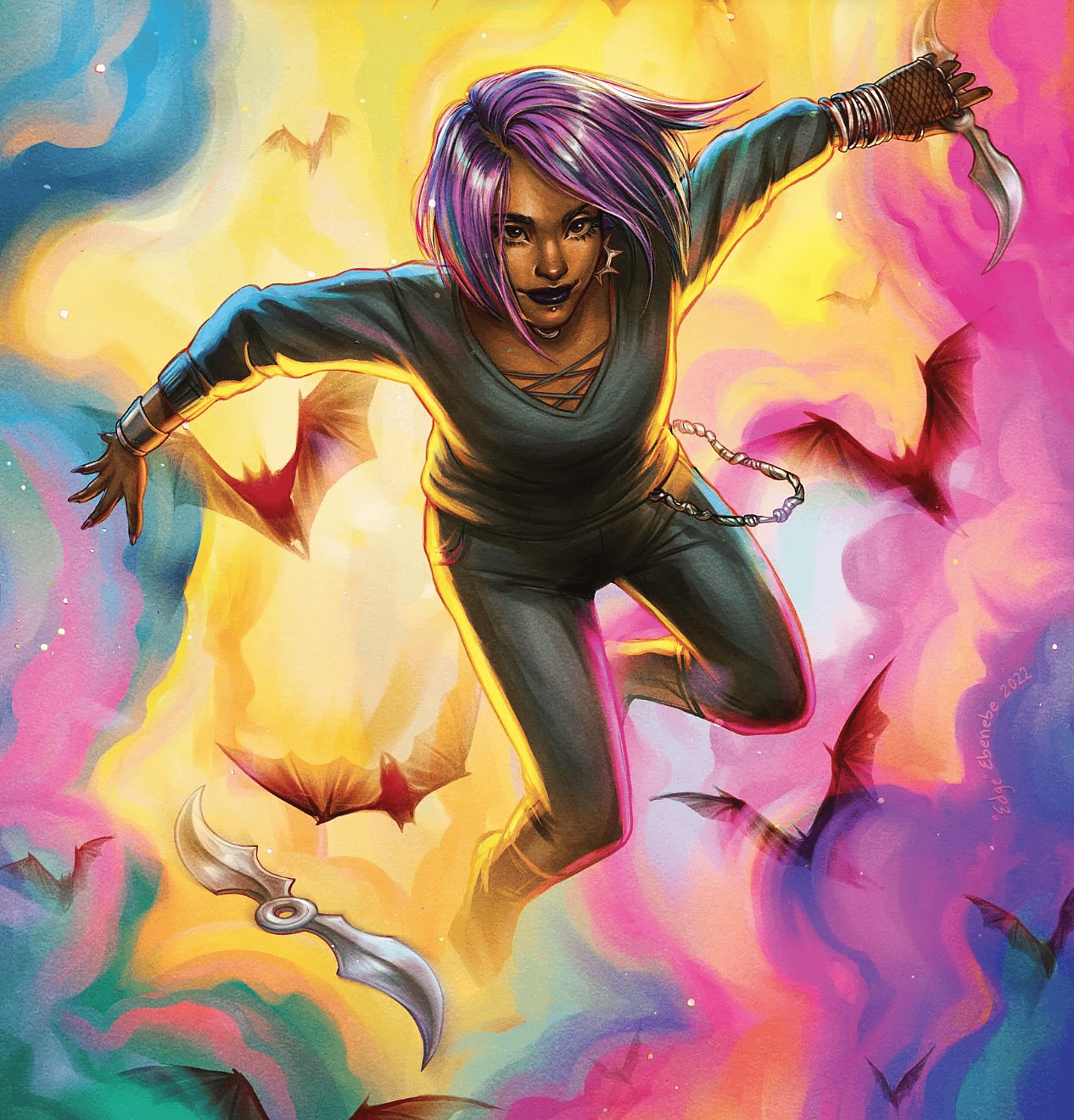 Brielle Brooks on the Edge variant cover to Bloodline: Daughter of Blade Vol. 1 #1 (2023), Marvel