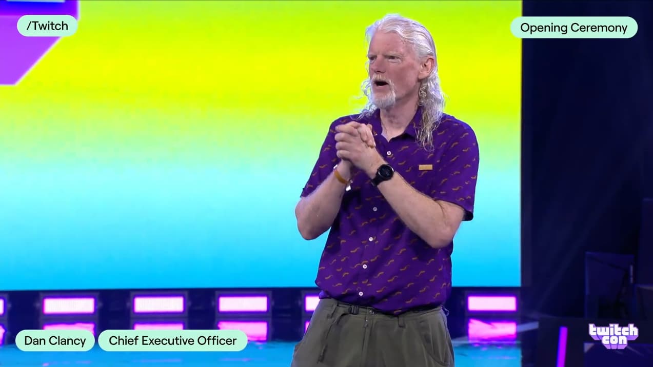 Dan Clancy welcomes guests to TwitchCon 2024 on Twitch