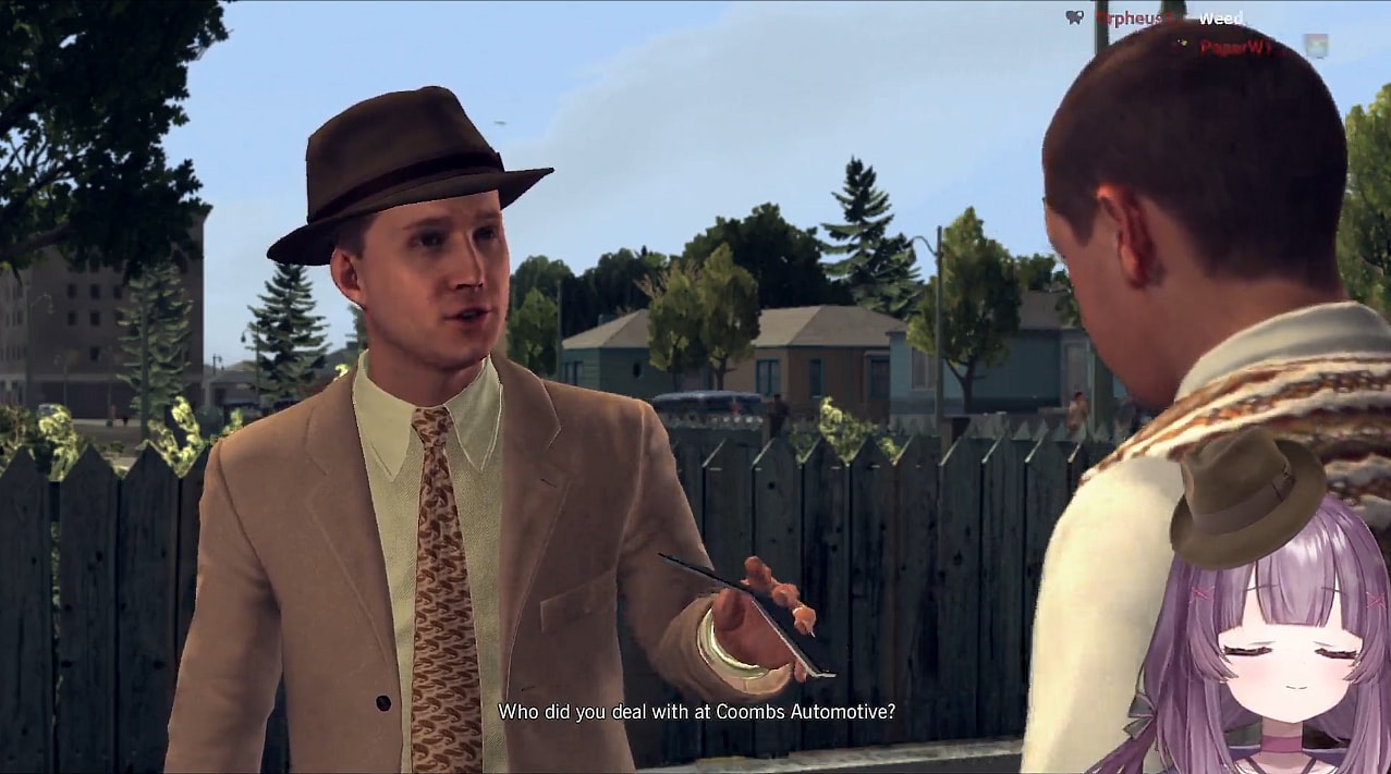 Detective FallenShadow is on the case while playing L.A. Noire on Twitch
