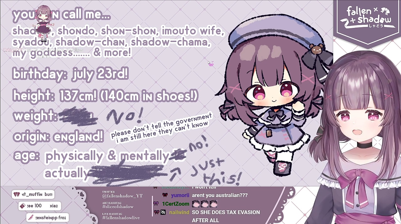 FallenShadow teaches her audience about herself on Twitch