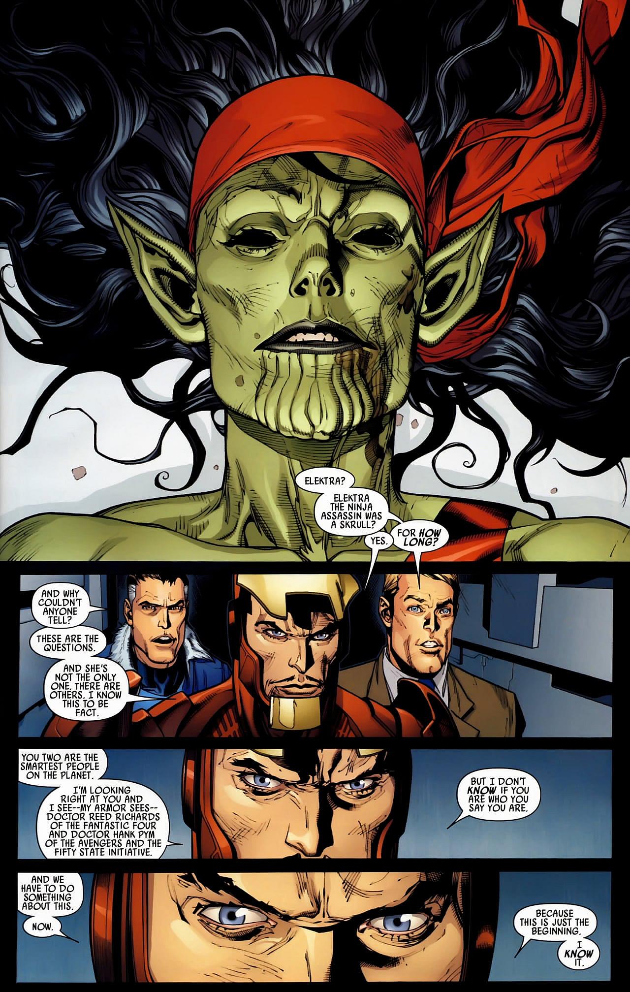 Doctor Strange brings The New Avengers' discovery to The Illuminati in Secret Invasion Vol. 1 #1