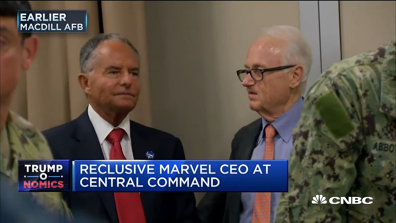 Former Marvel Entertainment Chairman Isaac Perlmutter attends President Donald Trump's February 2017 address at US Central Command