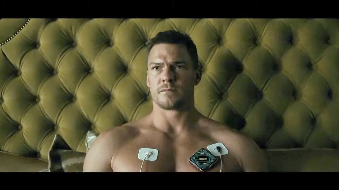 Hank Hall (Alan Ritchson) prepares to meet his end at the hands of the Red Hood (Curran Walters) in Titans Season 3 Episode 3 "Hank & Dove" (2021), HBO