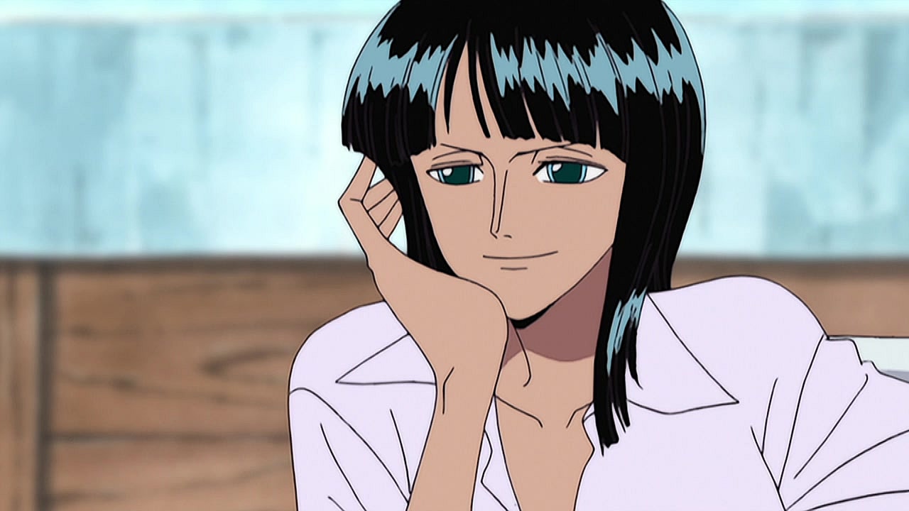 Robin (Yuriko Yamaguchi) attempts to join the Straw Hat Pirates in One Piece Episode 130 "Beware Her Scent! The Seventh One is Nico Robin!" (2002), Toei Animation