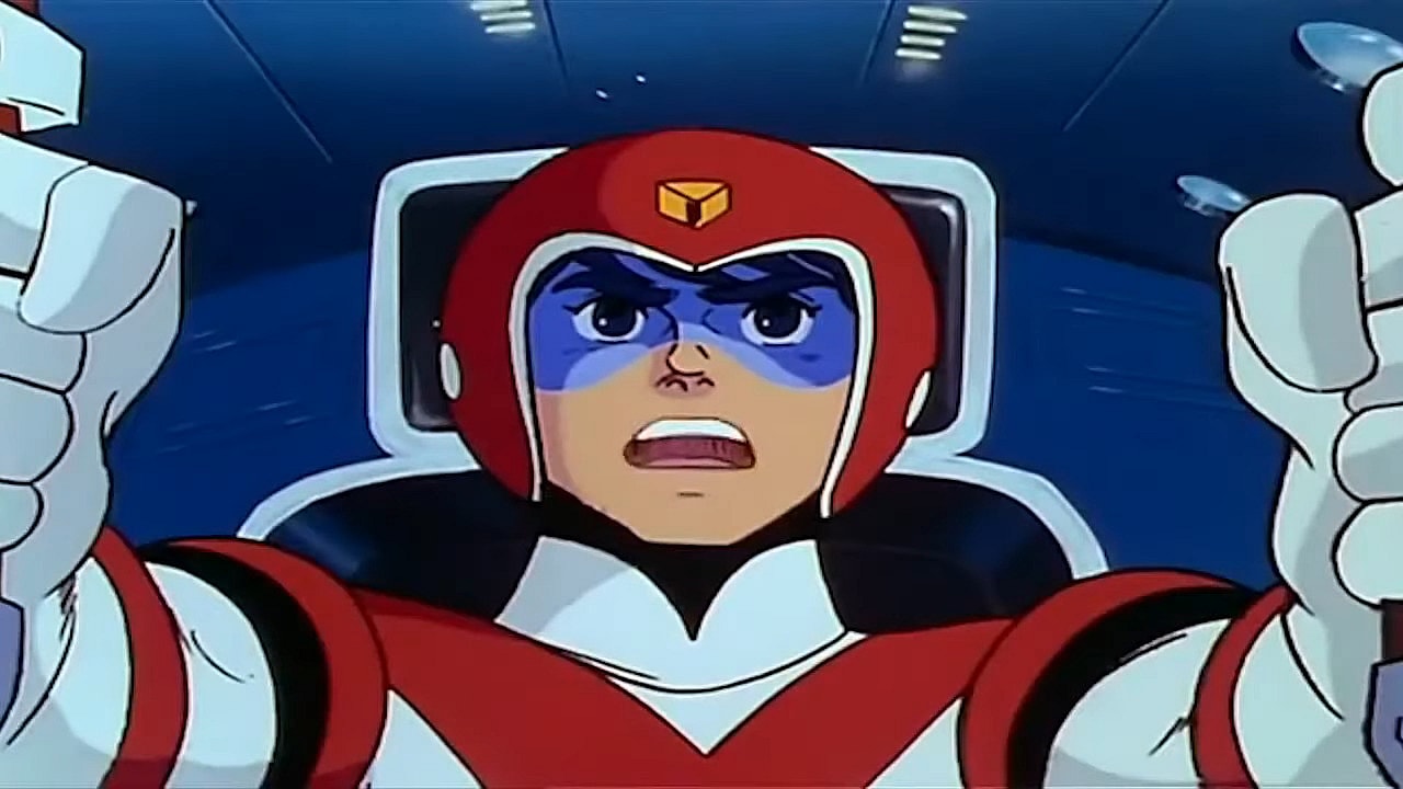 Keith (Jack Angel) prepares for battle in Voltron: Defender of the Universe Episode 1 "Space Explorers Captured" (1984)