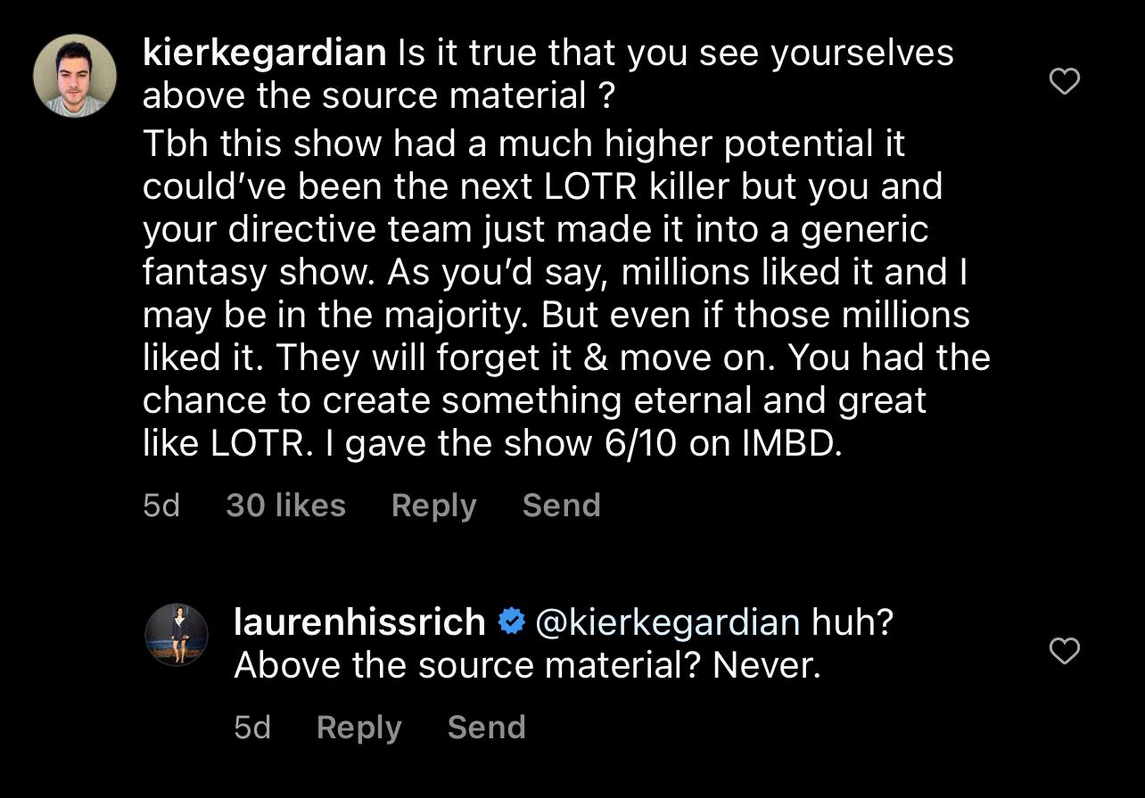 Lauren Hissrich via Instagram