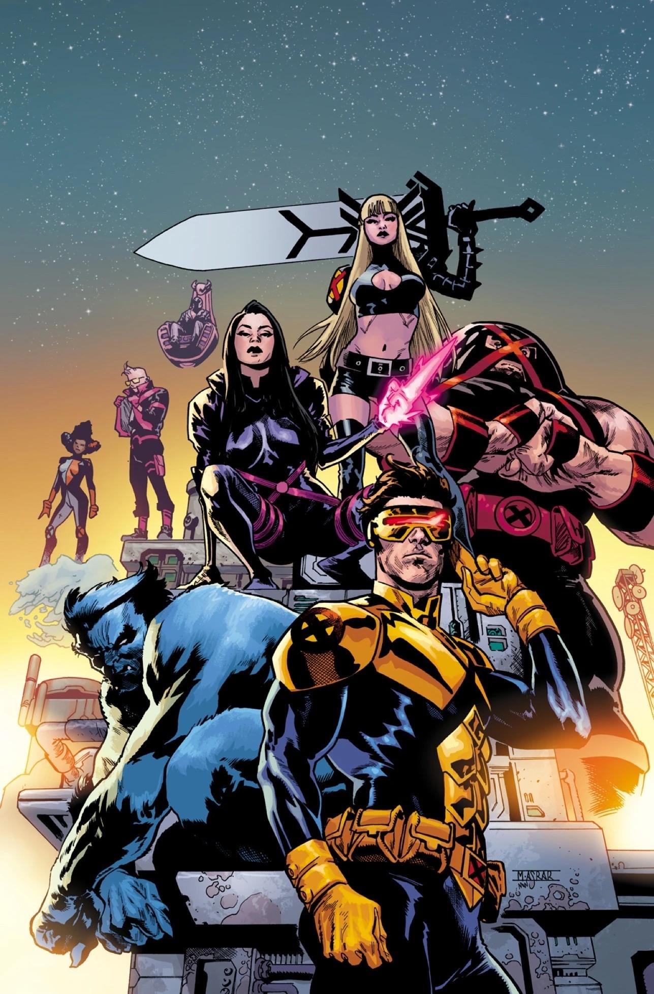 The mutant team assembles on Mahmud Asrar's variant cover to X-Men Vol. 7 #3 (2024), Marvel Comics