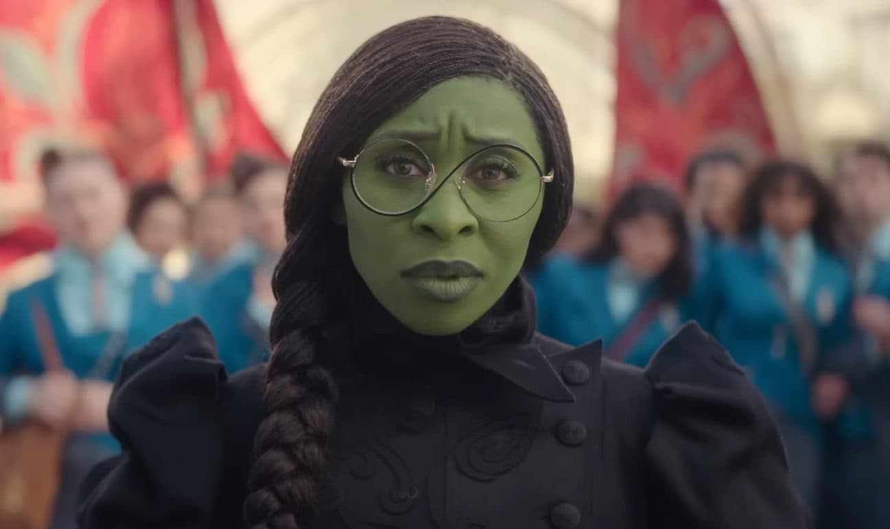Elphaba (Cynthia Erivo) arrives at Shiz University in Wicked (2024)