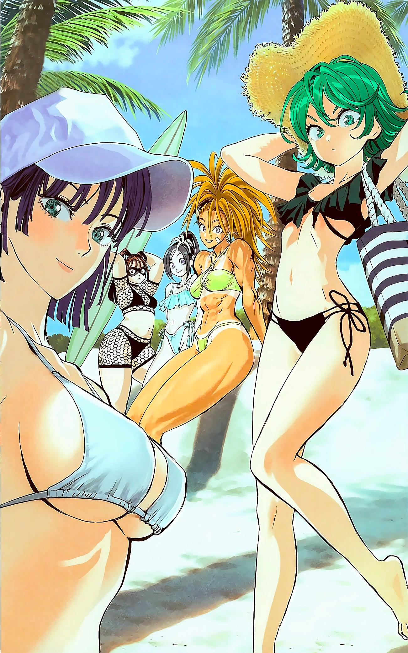 Hero Association ladies hit the beach on Yusuke Murata's cover to One-Punch Man Vol. 25 "Drive