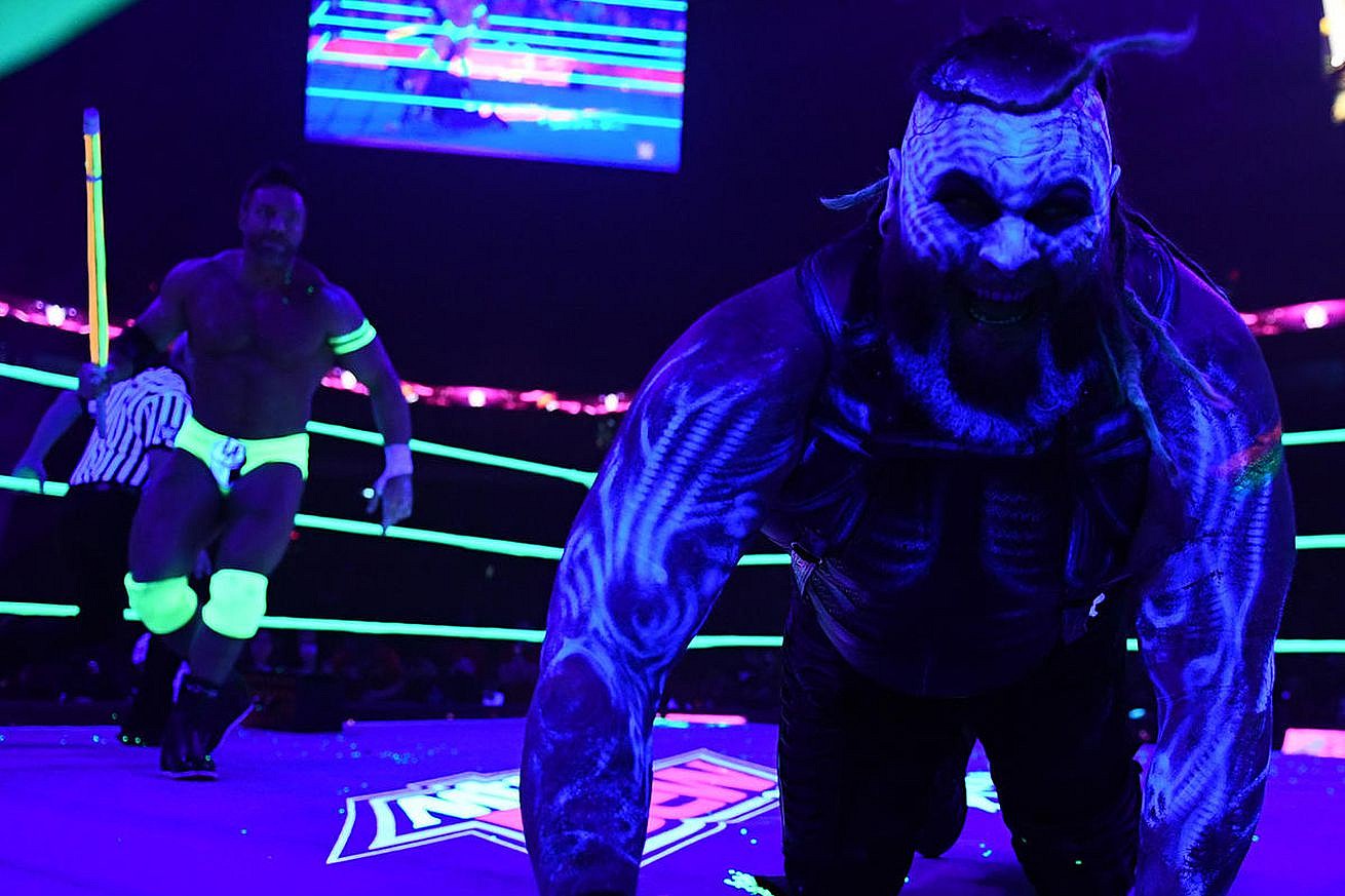 Bray Wyatt takes on LA Knight during the Full Pitch Black Match at the January 28th, 2023 WWE Royal Rumble