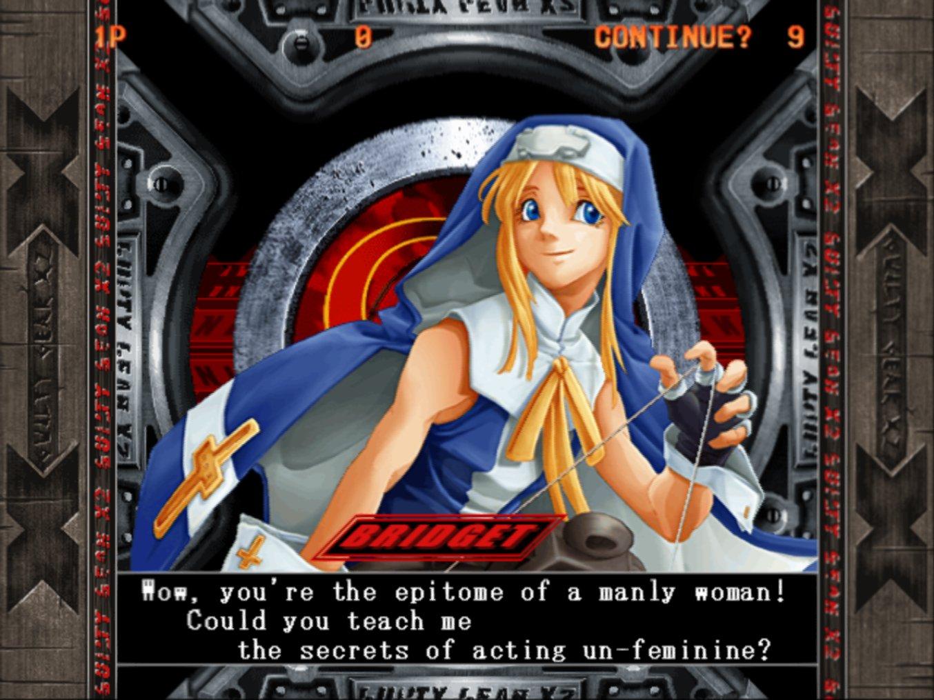 Bridget (Manaka Iwami)) prepares to let-it-rip in Guilty Gear Strive (2021), Arc System Works