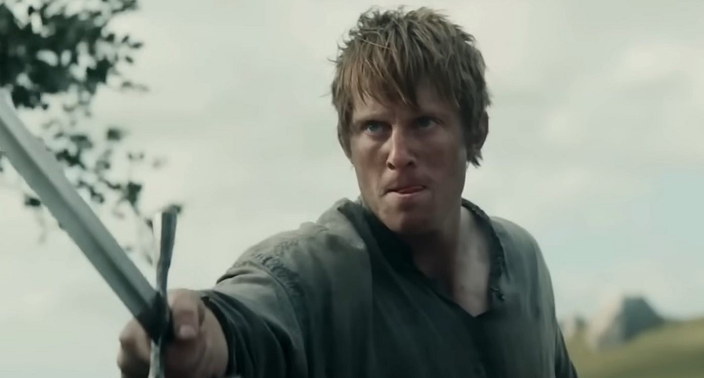 Dunk (Peter Claffey) practices his swordplay in A Knight of the Seven Kingdoms (2025), HBO