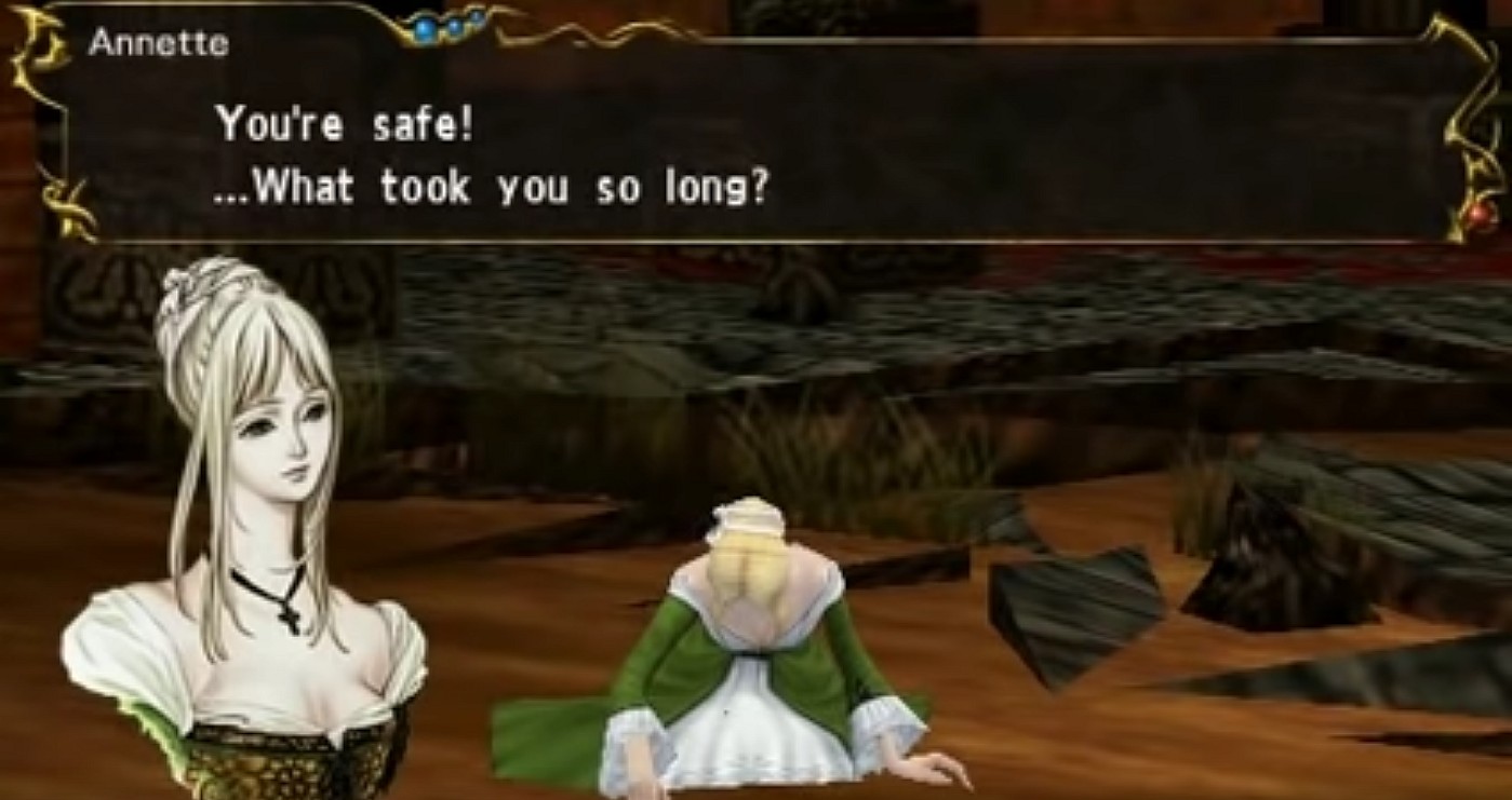 Annette is relieved to see Maria in Castlevania: The Dracula X Chronicles (2007), Konami