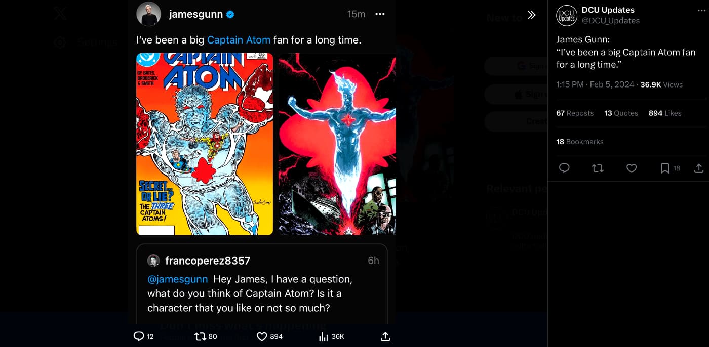 Screenshot-DCU Updates-JamesGunn Threads