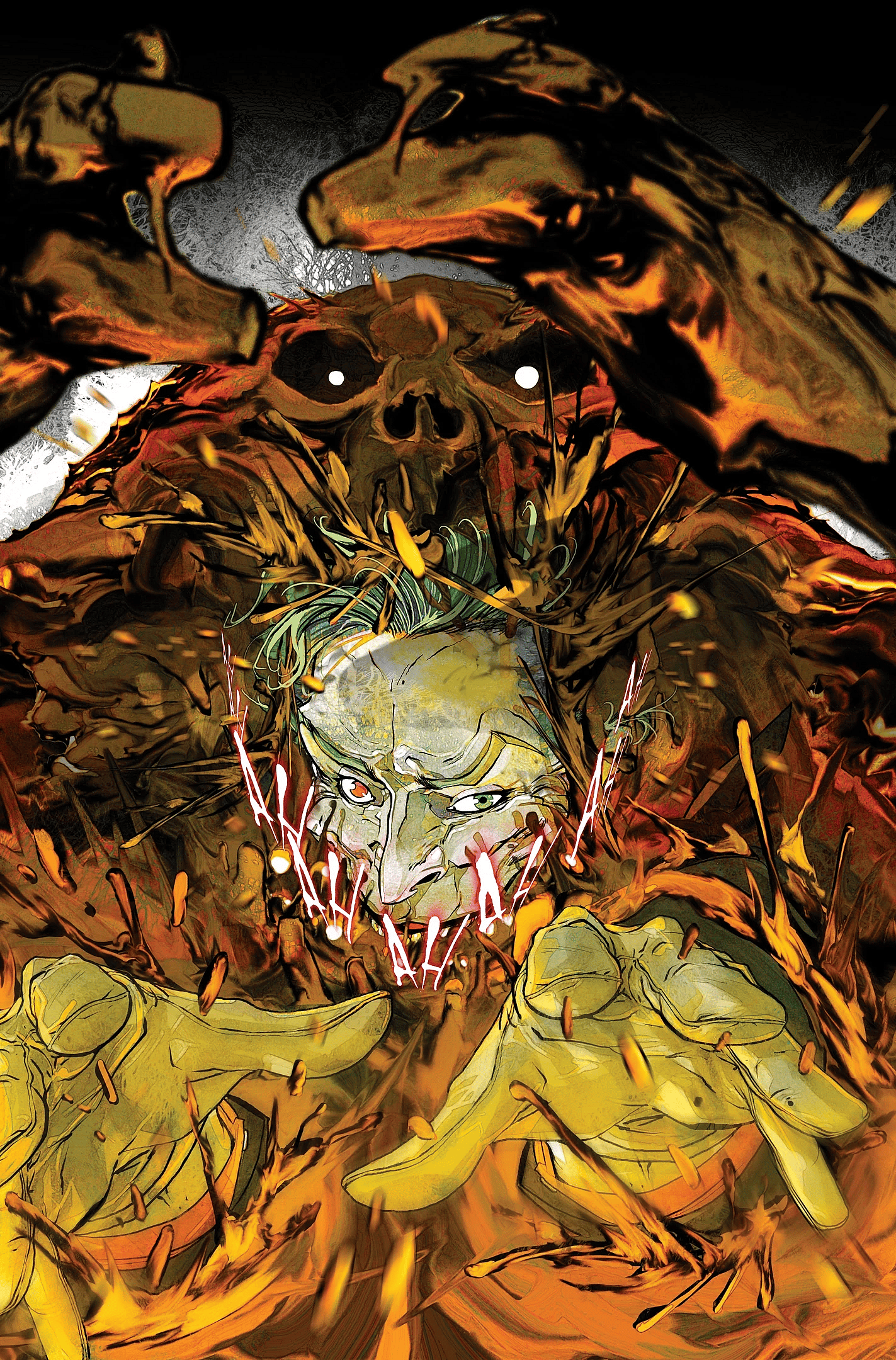 The Joker and Clayface meld together on Carmine Di Giandomenico's cover to The Joker: The Man Who Stopped Laughing Vol. 1 #4 (2023), DC Comics