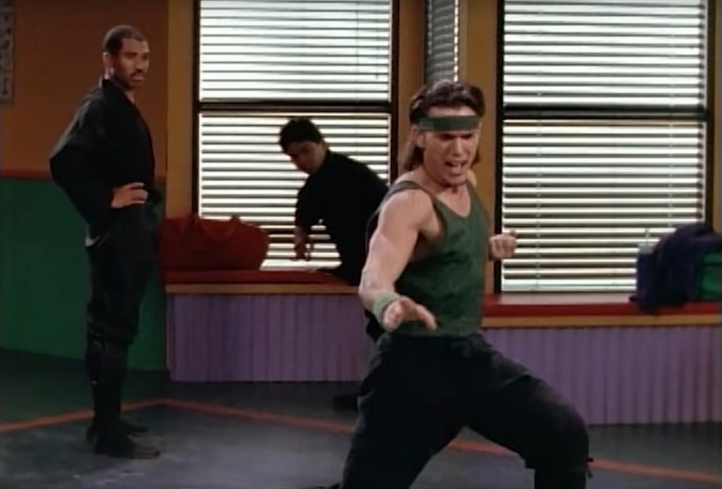 The first appearance of Tommy Oliver (Jason David Frank) in Mighty Morphin' Power Rangers Season 1 Episode 17 "Green With Evil Part 1" (1993), Saban Entertainment via DVD