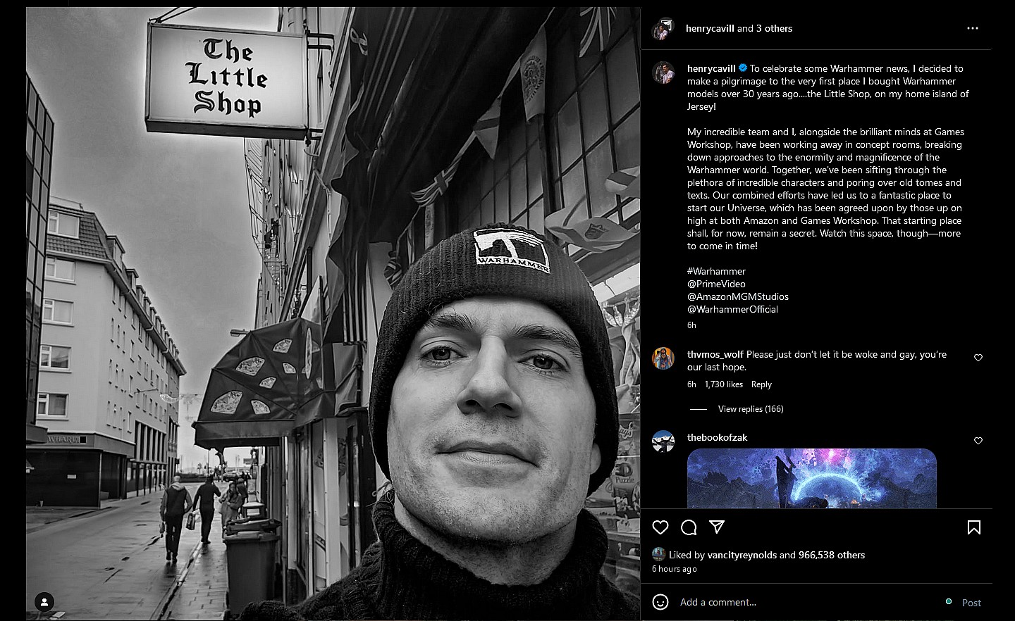 Henry Cavil via Instagram, https://www.instagram.com/p/DDY_euNohPB/