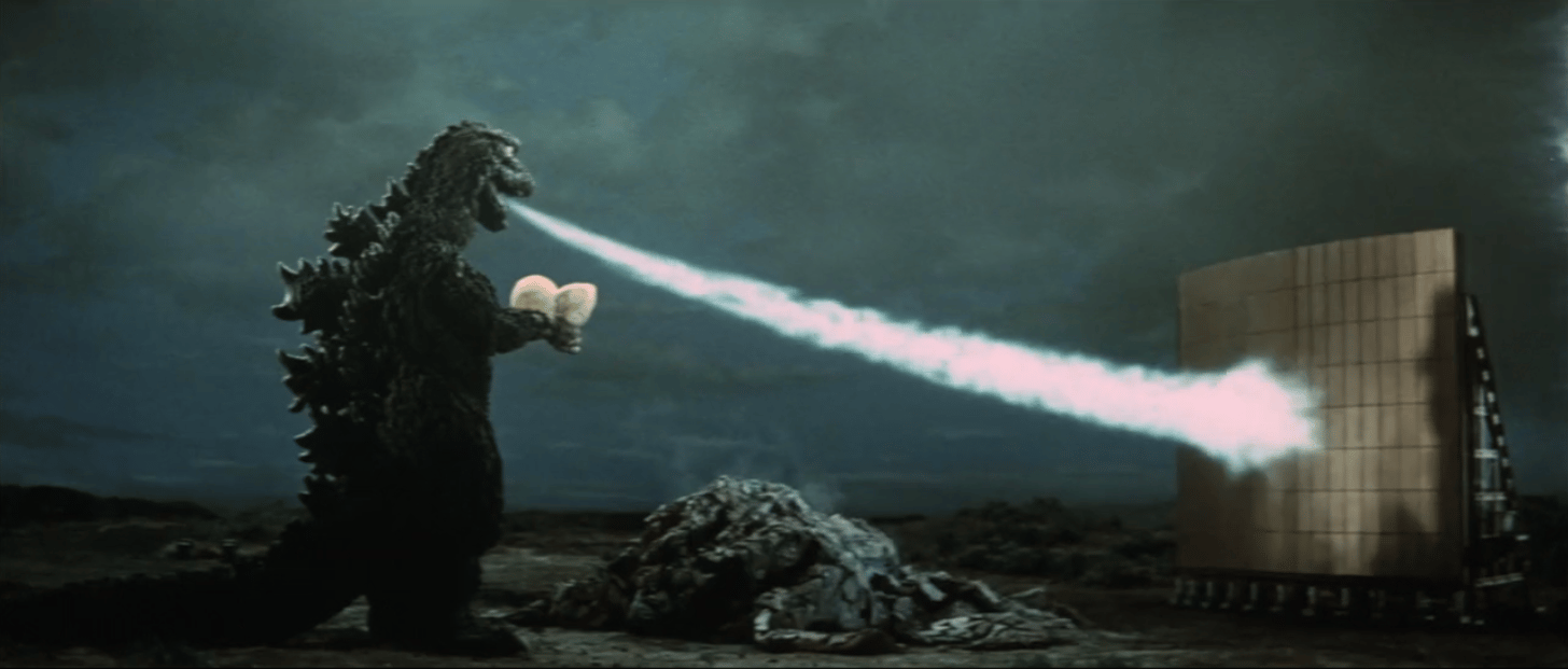 Godzilla destroys Hedorah