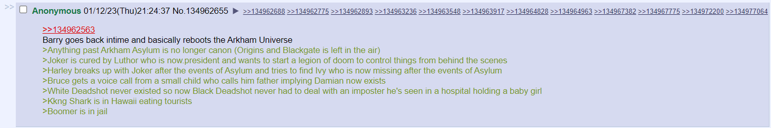 Archive link An alleged summery of Suicide Squad: Kill The Justice League via 4Chan