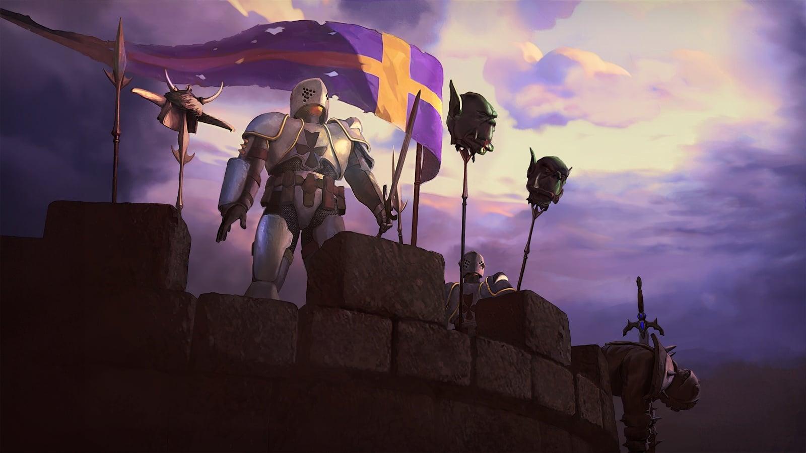 Alliance soldiers look out on the approaching Horde ships in Warcraft II: Tides of Darkness Remastered (2024), Blizzard Entertainment
