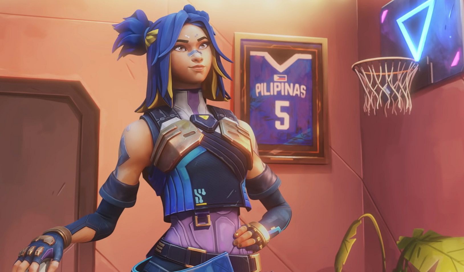 Neon (Vanille Velasquez) prepares for a new day in Valorant (2020), Riot Games