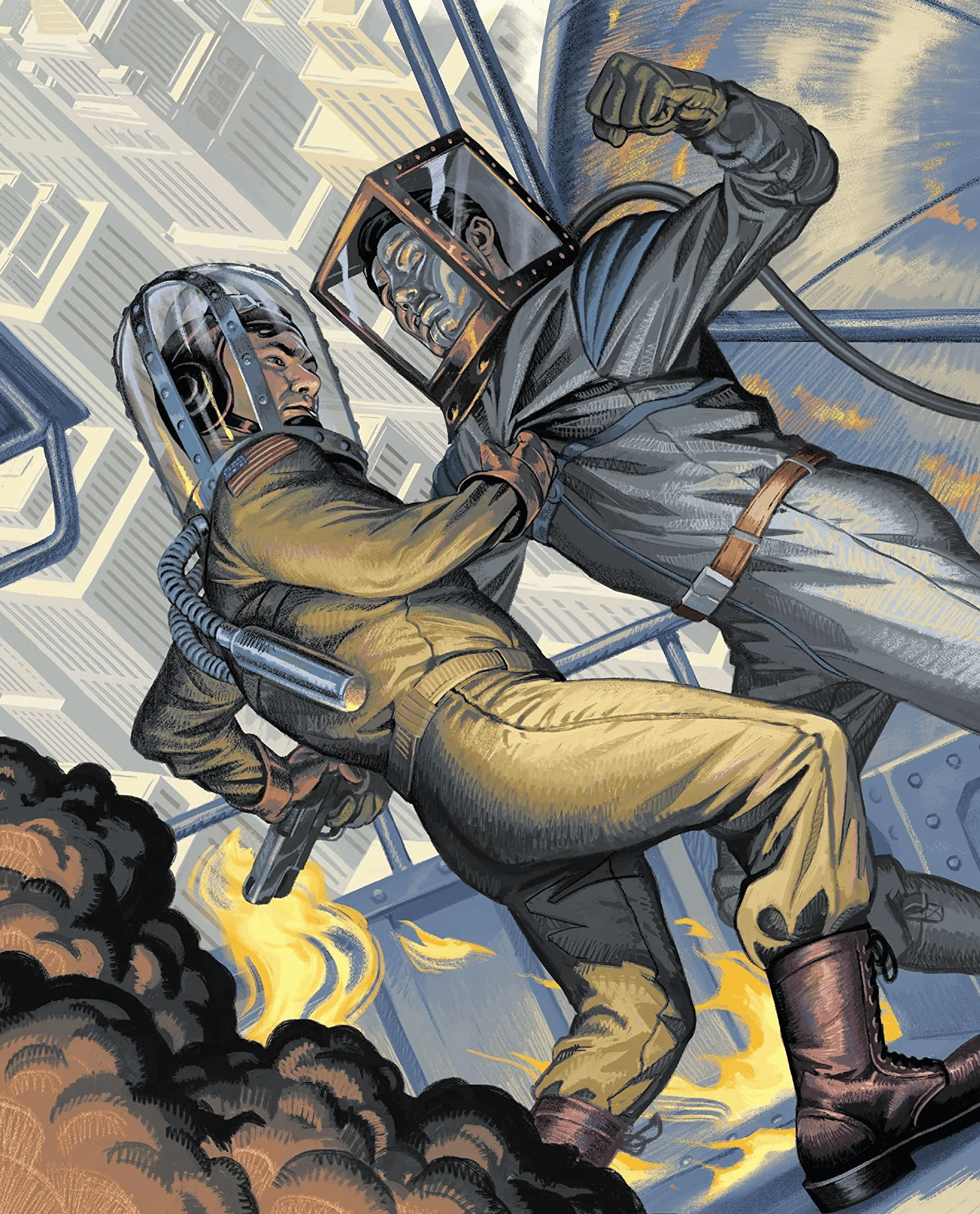 Jetboy attempts to put a stop to Dr. Tod's plot to infect the world with the Wild Card virus on Steve Morris' cover to George R.R. Martin's Wild Cards: The Drawing of Cards Vol. 1 #2 (2022), Marvel Comics