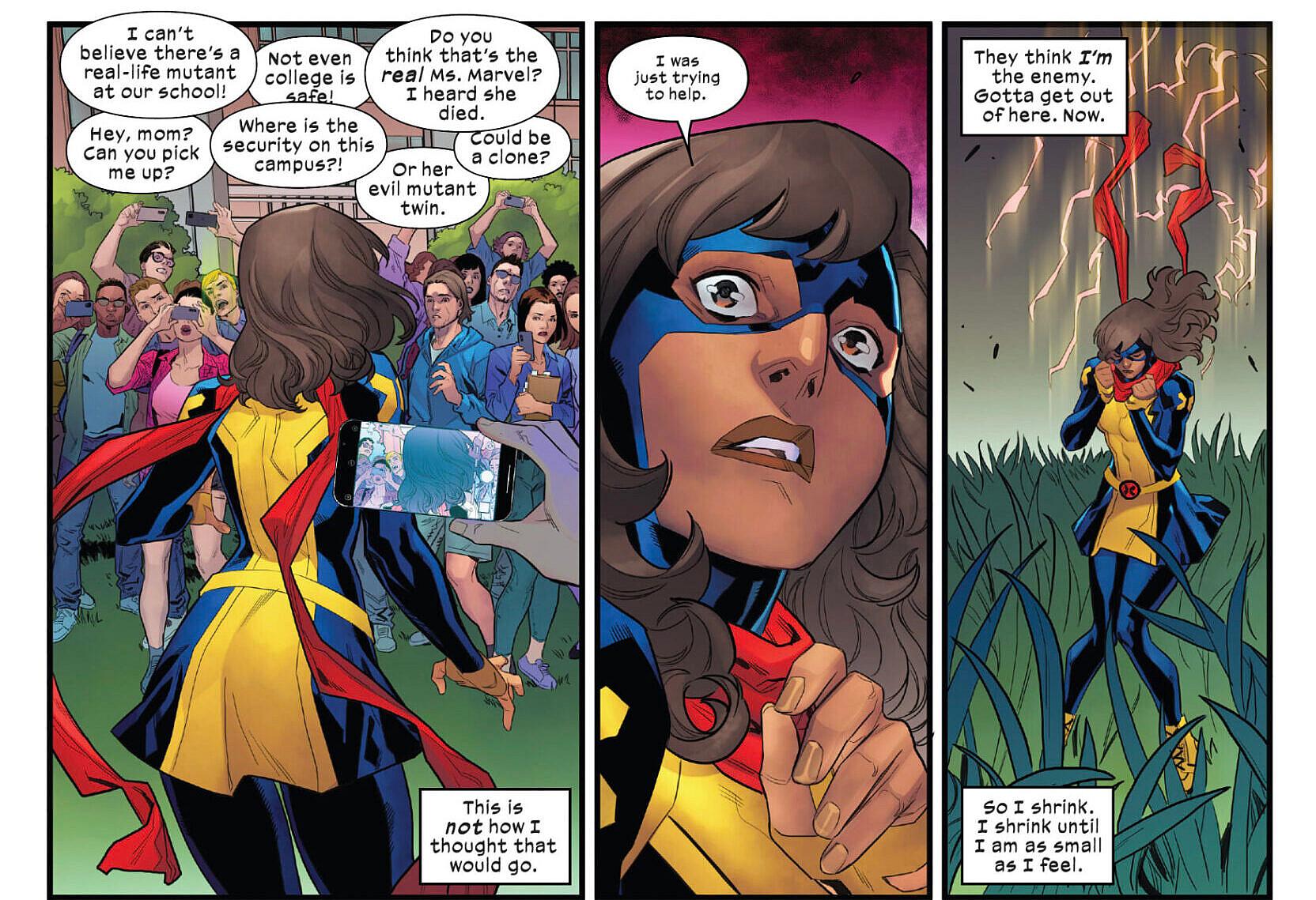 Kamala Khan faces humanity's fear of Mutants in Ms. Marvel: The New Mutant Vol. 1 #1 (2023), Marvel