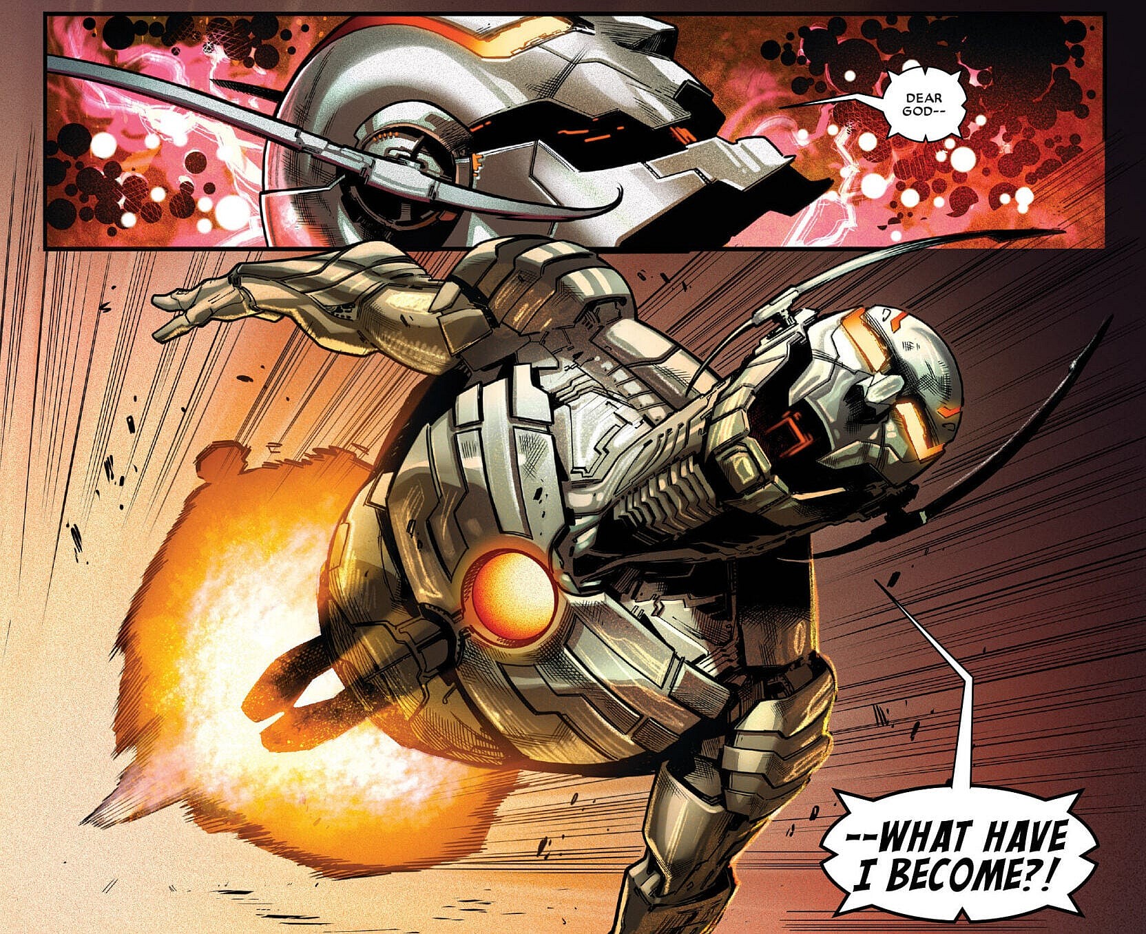 Hank Pym merges with Ultron in Avengers: Rage of Ultron Vol. 1 #1 (2015), Marvel Comics.Words by Rick Remender, art by Jerome Opeña, Pepe Larraz, Mark Morales, Dean White, Rachelle Rosenberg, Dono Sánchez-Almara.
