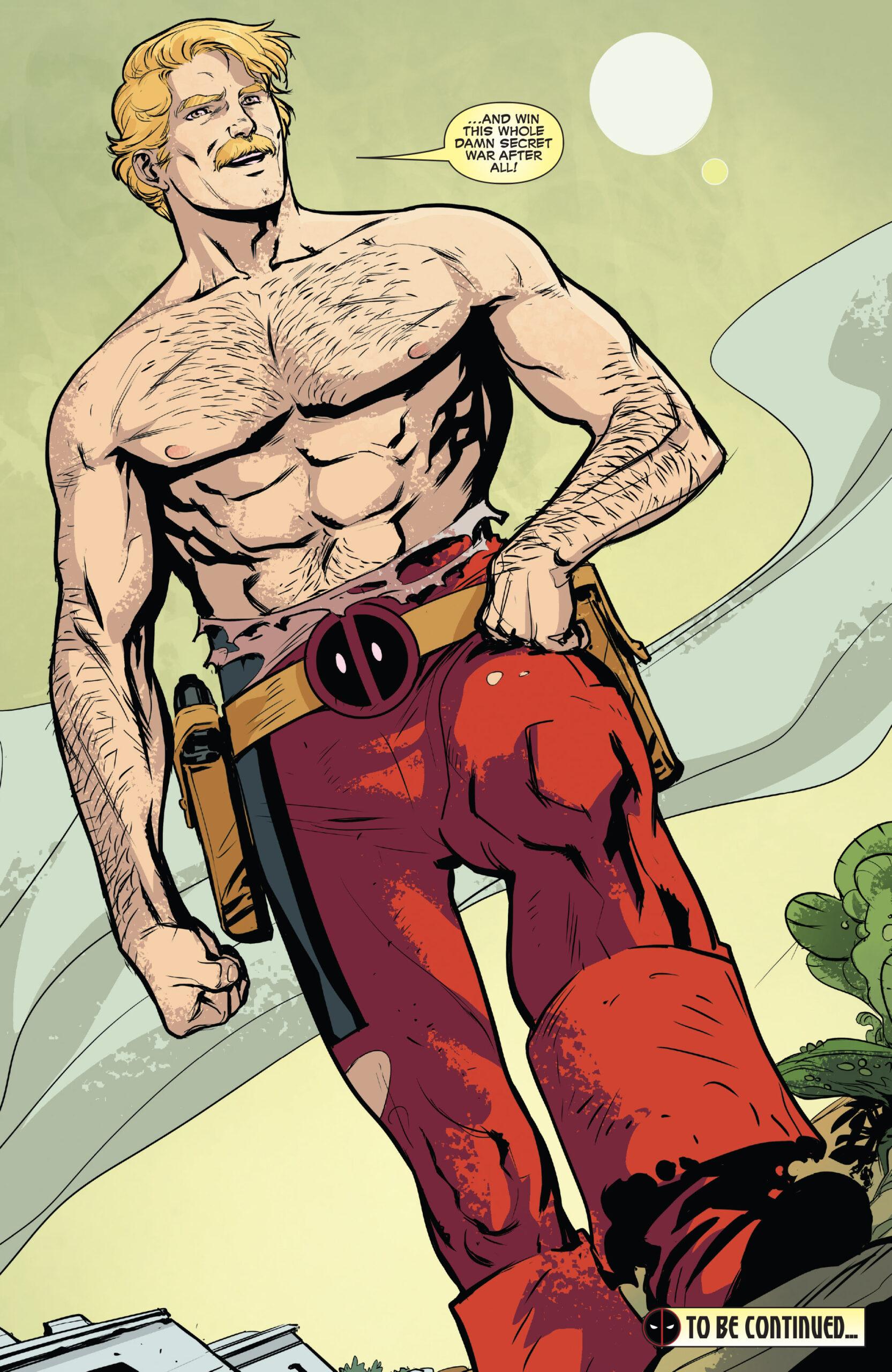 Deadpool gets a new lease on life in Deadpool's Secret Secret Wars Vol. 1 #1 (2015), Marvel Comics. Words by Cullen BUnn, art by Matteo Lolli, Ruth Redmond, and Joe Sabino.