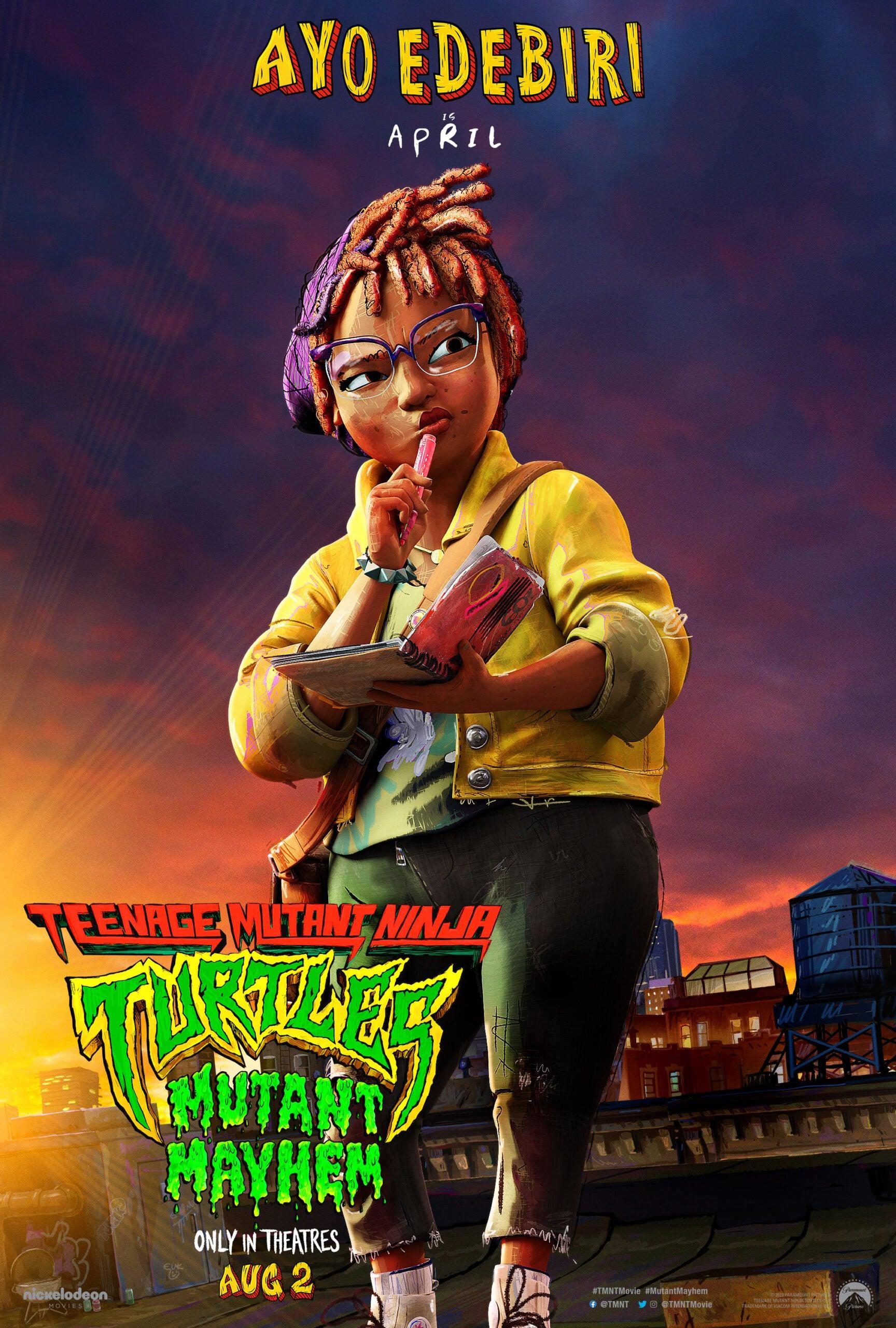 Ayo Edebiri is April O'Neil in Teenage Mutant Ninja Turtles: Mutant Mayhem (2023), Nickelodeon