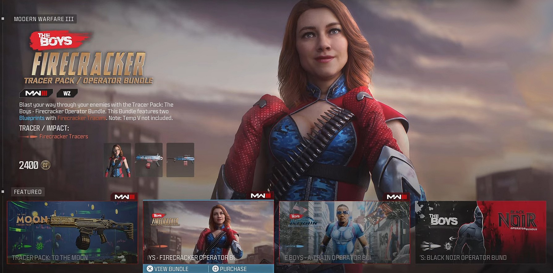 'The Boys' Firecracker bundle, as available in Call of Duty: Modern Warfare III (2023), Activision Blizzard