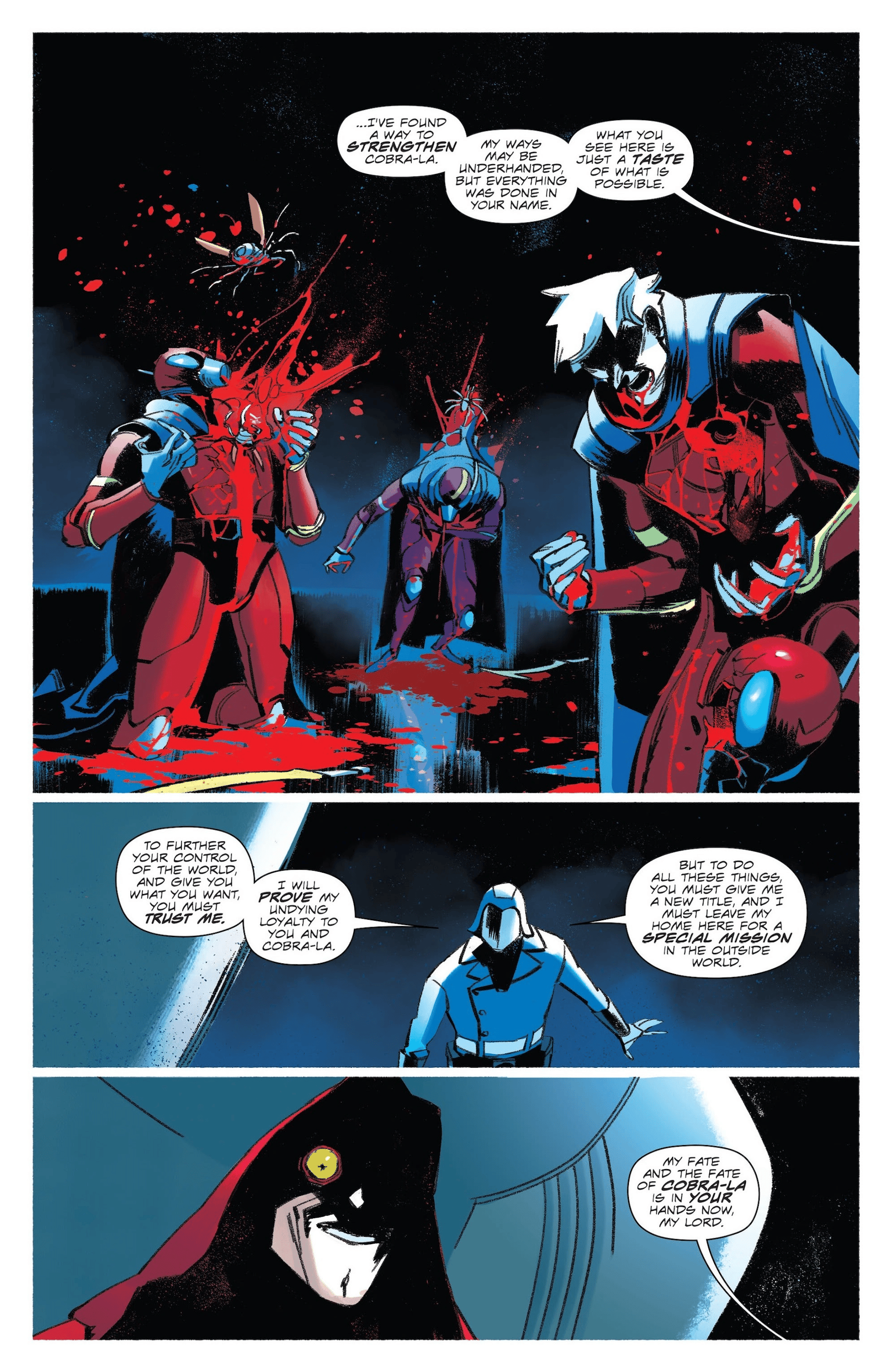 Cobra Commander Vol. 1 Issue #1 (2024), Image Comics. Words by Joshua Williamson. Art by Andrea Milana and Annalisa Leoni.