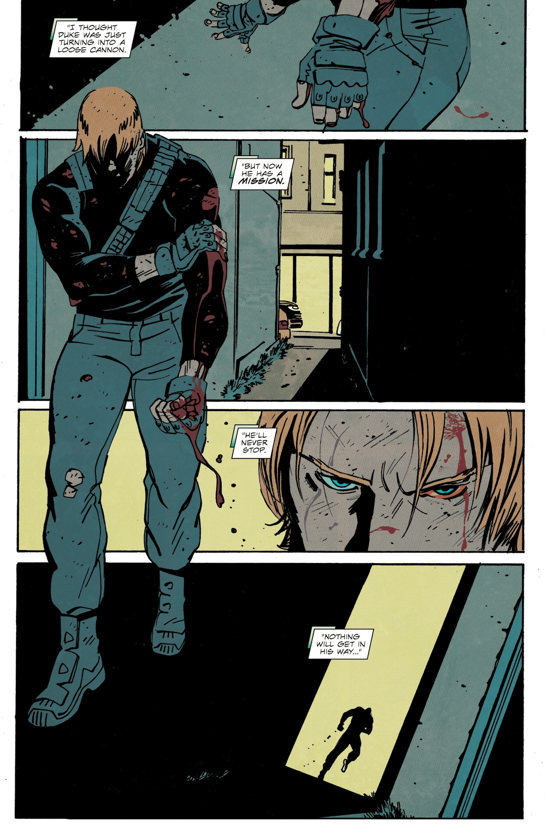 Duke Volume # 1 (2023), Image Comics. Words by Joshua Williamson. Art by Tom Reilly and Jordie Bellaire.