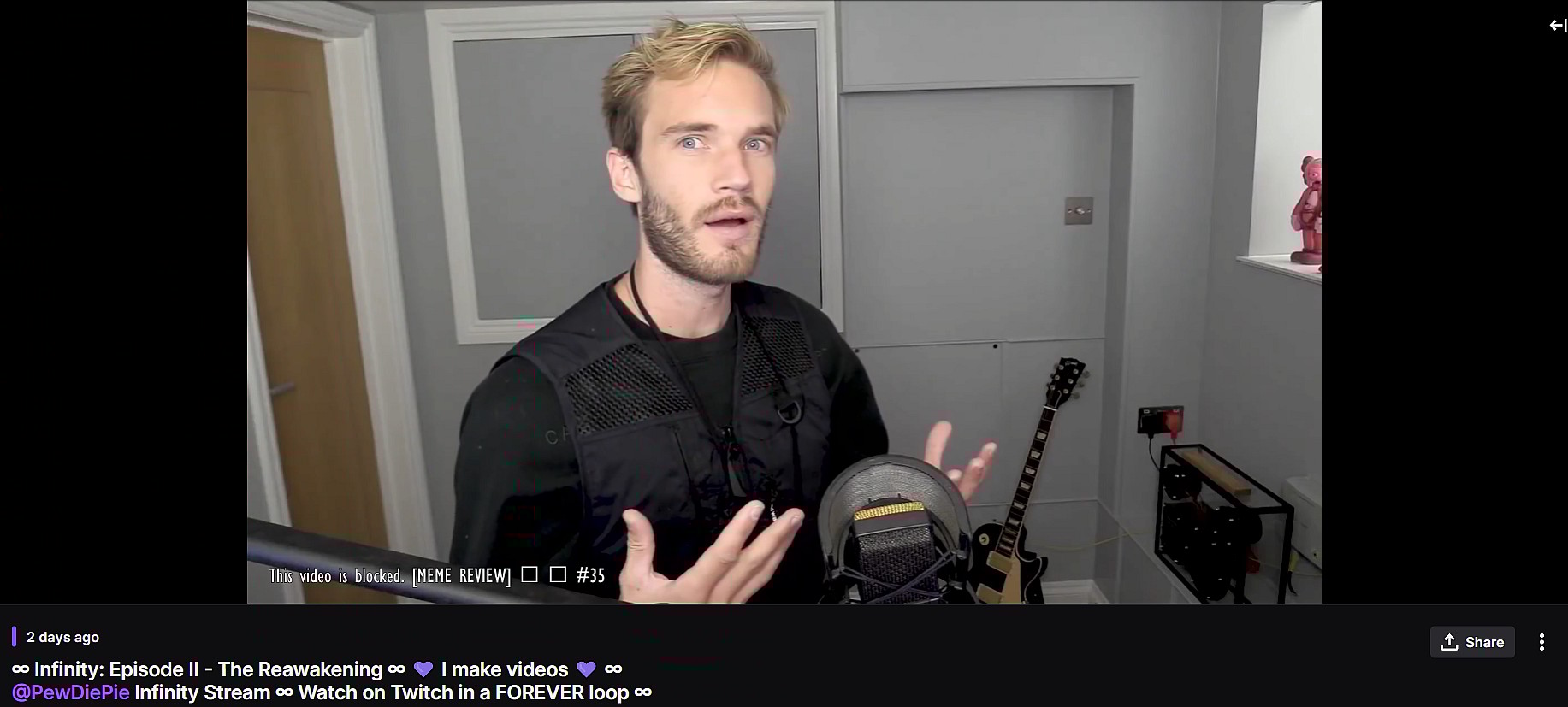 PewDiePie's Twitch account constantly streaming old content via PewDiePie, Twitch