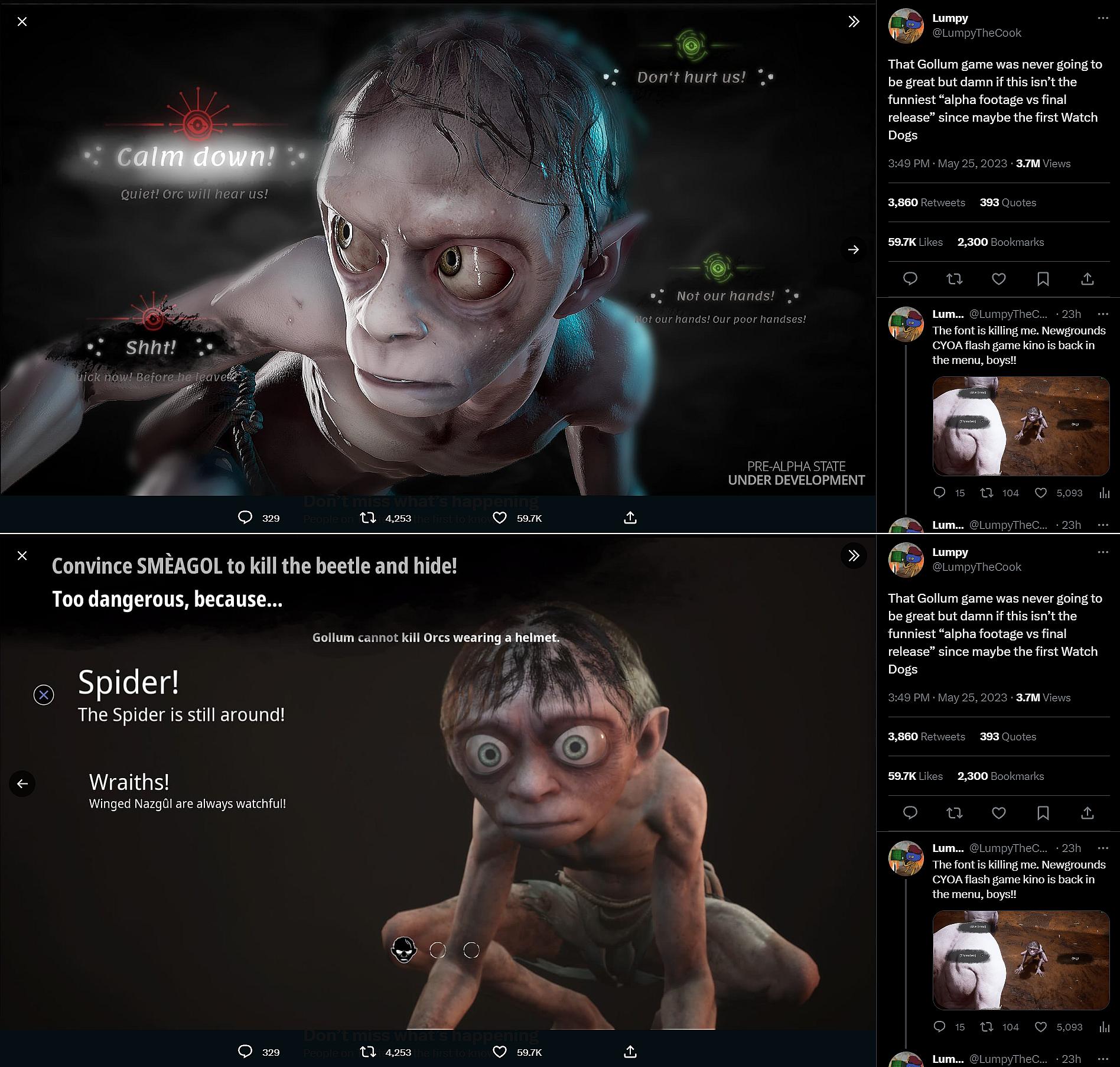 LumpyTheCook highlights differences in pre-alpha and launch screenshots of The Lord of the Rings