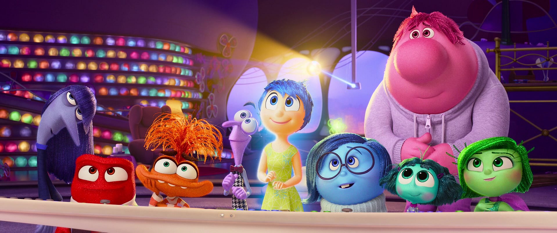 The full range of Riley's (Kensington Tallman) emotions look on at her growth in Inside Out 2 (2024), Disney/Pixar