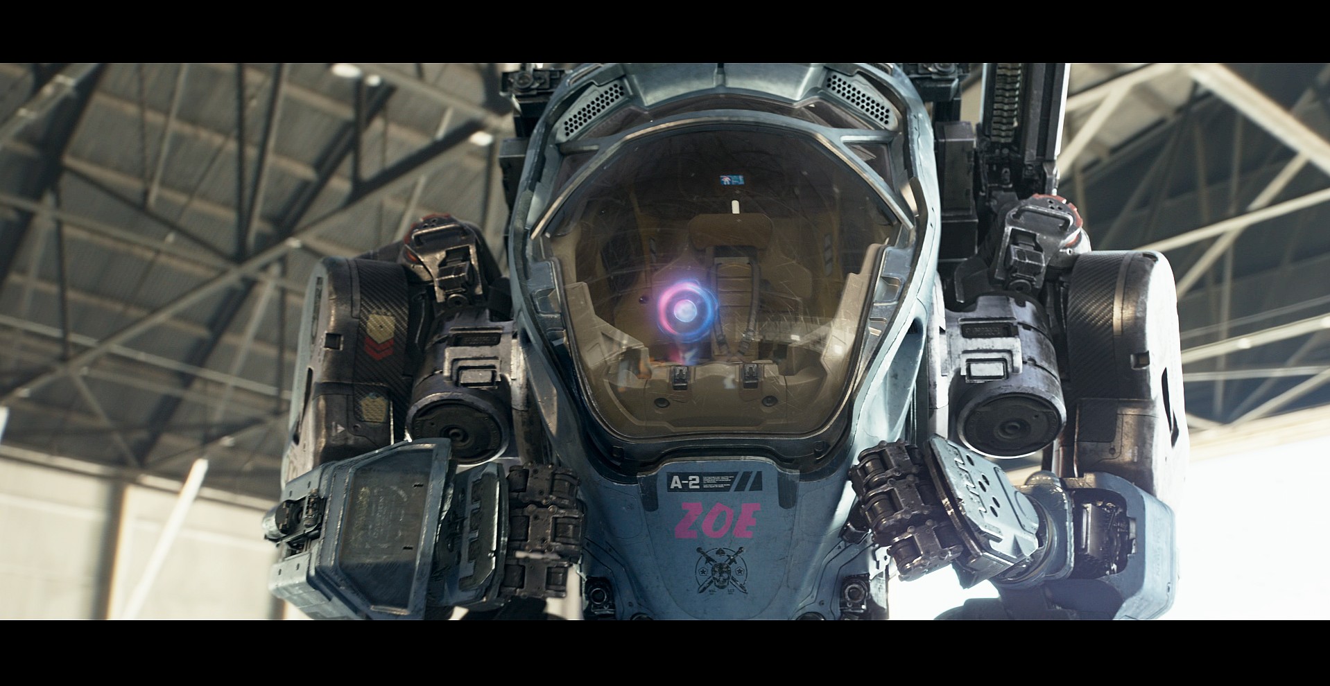 Zoe (Zoe Boyle) introduces herself in Atlas (2024), Netflix