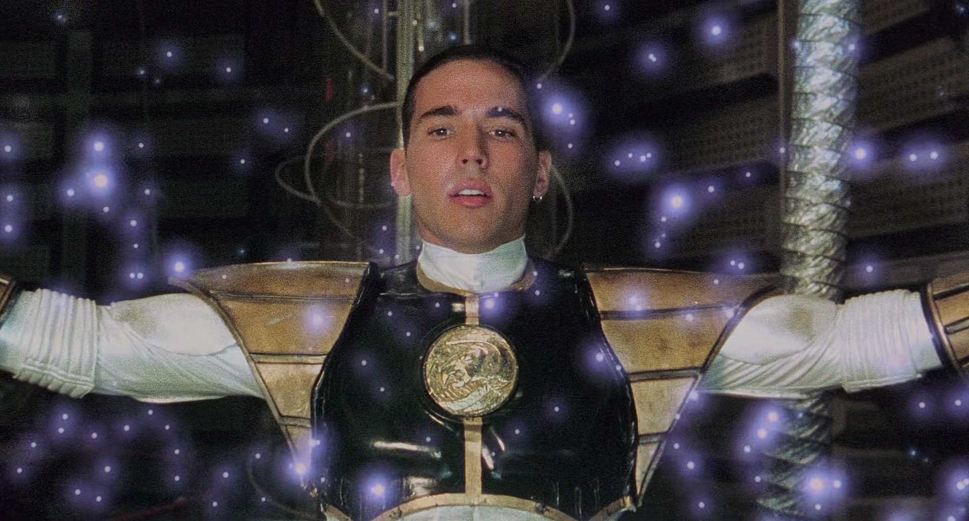 Tommy (Jason David Frank) joins with the other Rangers in giving his life force to revive Zordon in Mighty Morphin Power Rangers: The Movie (1995), Saban Entertainment via Blu-ray