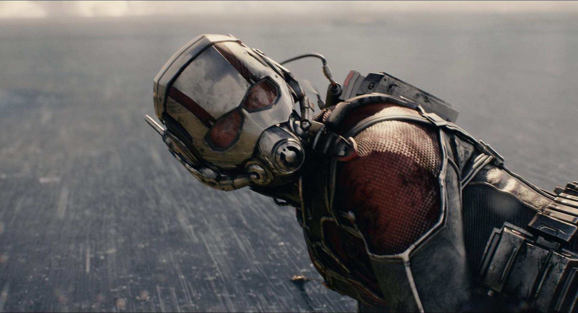 Hank Pym (Michael Douglas) watches on as Janet van Dyne (Michelle Pfieffer) readies to sacrifice herself in Ant-Man (2015), Marvel Entertainment