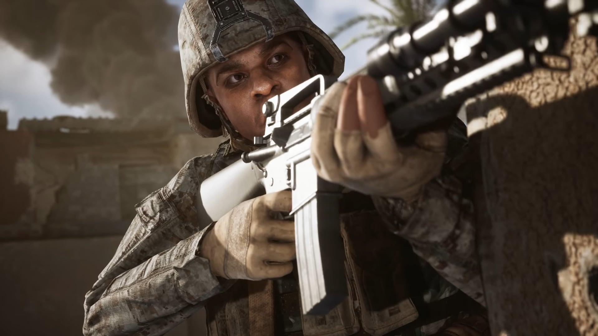 A U.S. Marine prepares for battle in Six Days In Fallujah Official Trailer (2021), Victura