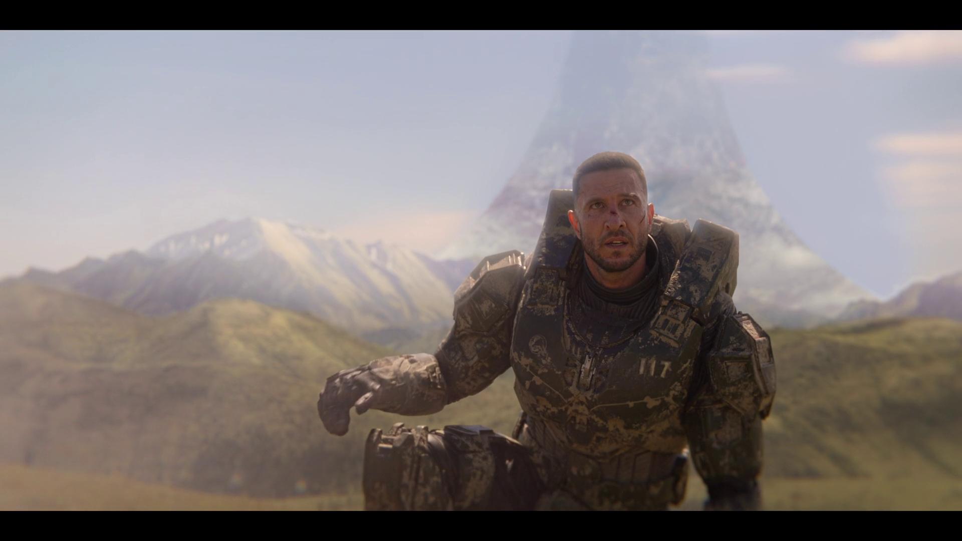 The Master Chief (Pablo Schrieber) shifts to a different plane of existence in Halo Season 1 Episode 9 "Transcendence" (2022), Paramount Plus
