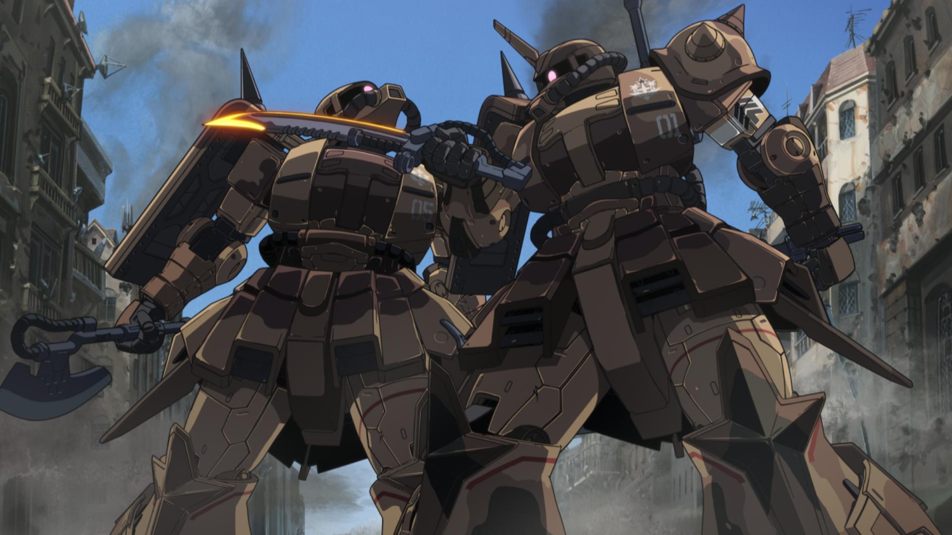 The titular Cucuruz Doan (Shunsuke Takeuchi) refuses to let Zeon advance any further on his home Mobile Suit Gundam: Cucuruz Doan's Island (2022), ©SOTSU・SUNRISE