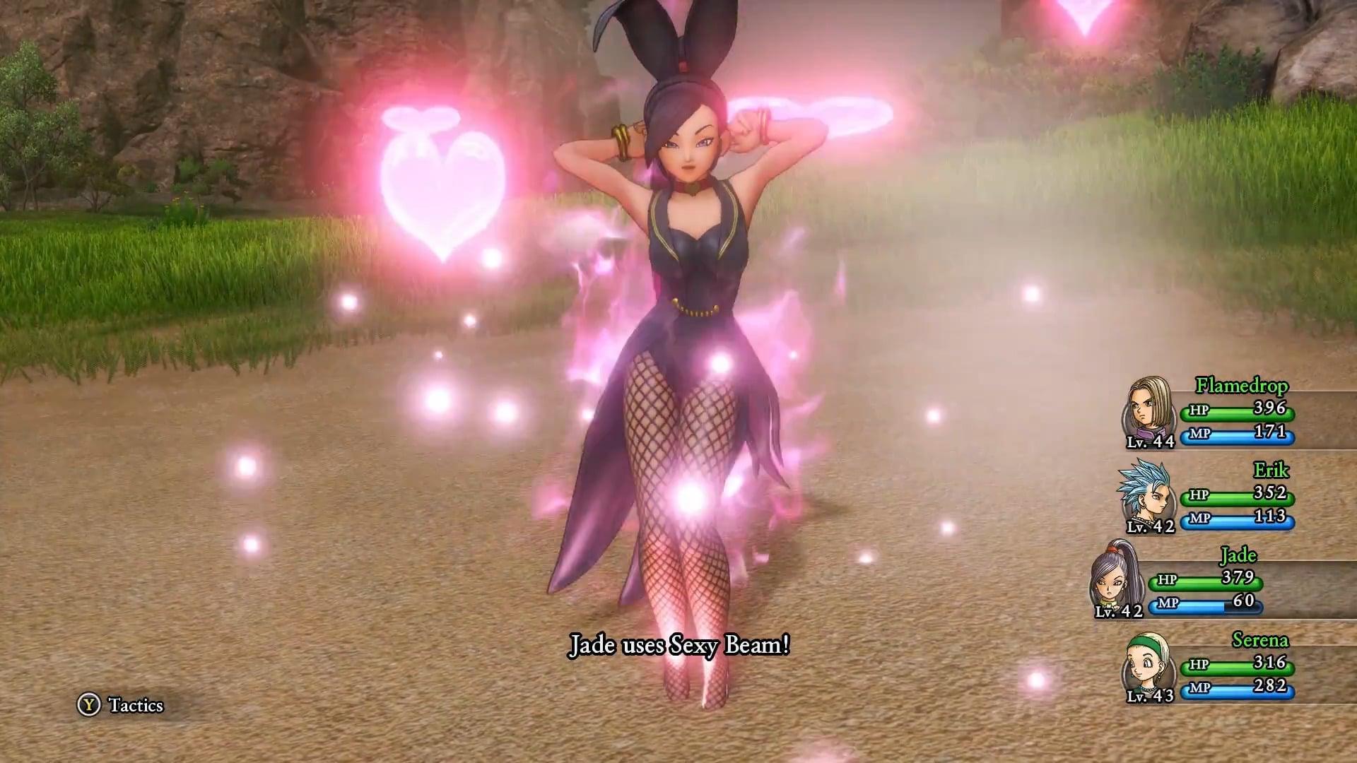 Jade (Ami Koshimizu) shows off her Dancer's outfit in Dragon Quest XI: Echoes of an Elusive Age (2017), Square Enix.
