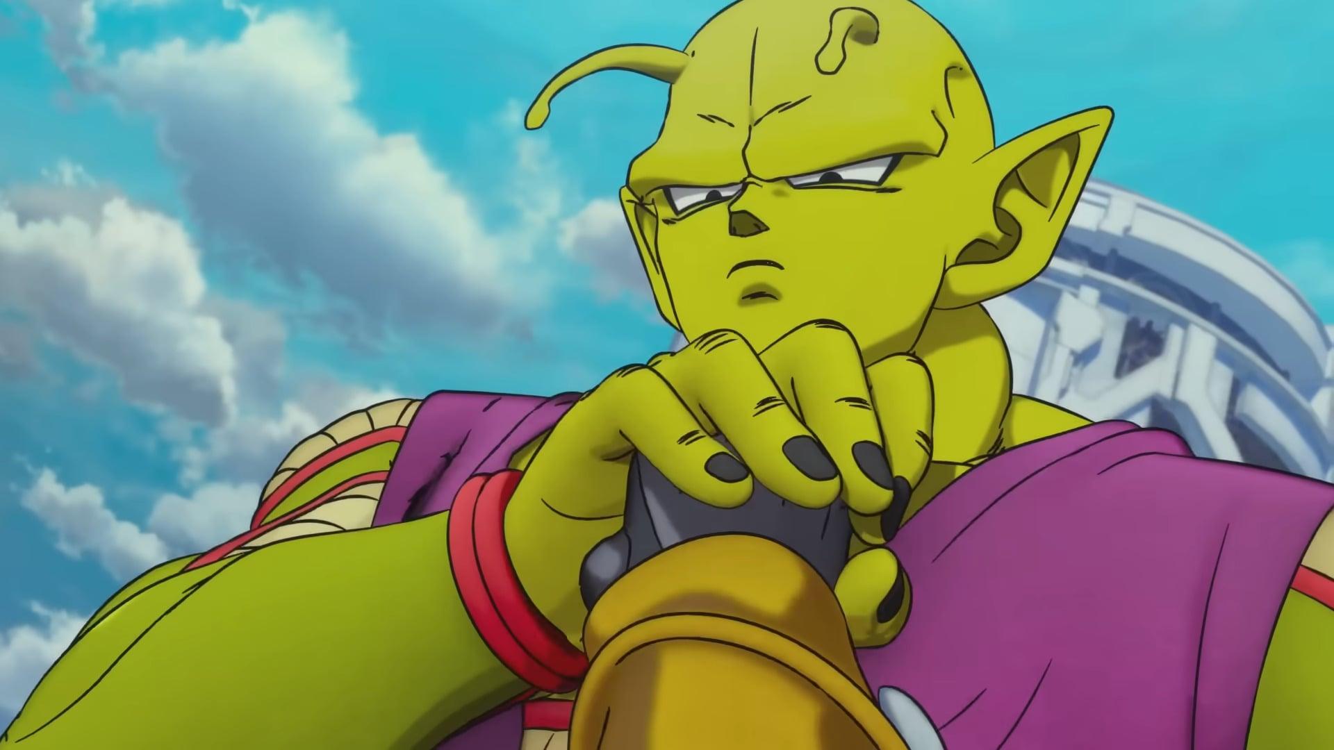 Piccolo's (Toshio Furukawa) powered up state proves to be a match for Gamma 1 (Hiroshi Kamiya) in Dragon Ball Super: Super Hero (2022), Toei via YouTube