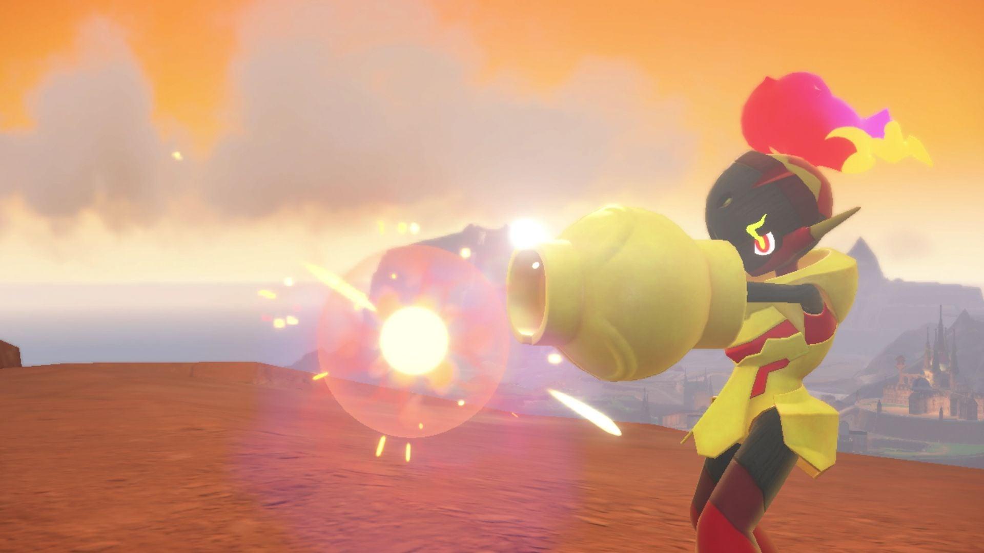 Armarouge fires its Armor Cannon via Pokémon Scarlet & Violet (2022), Nintendo
