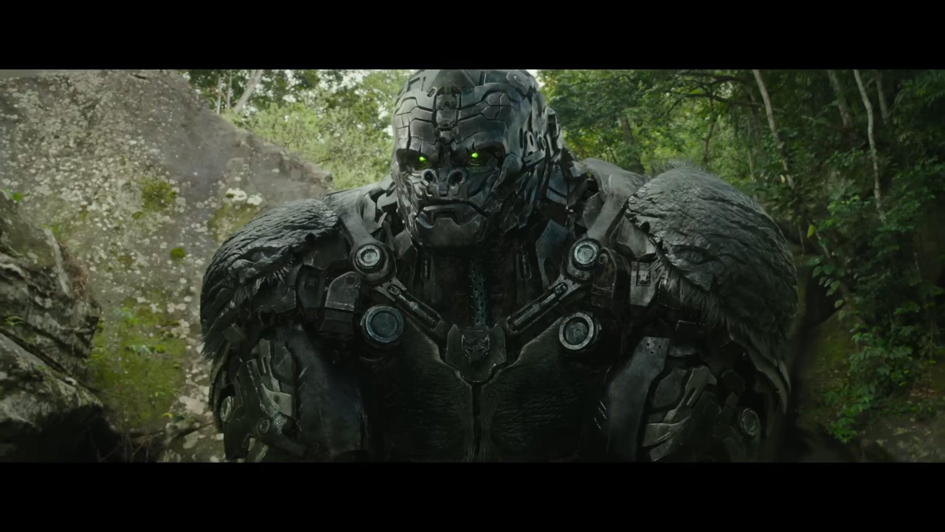 Optimus Primal (Ron Perlman) is a monky, not trukk in Transformers: Rise of the Beasts (2023), Paramount Pictures via YouTube